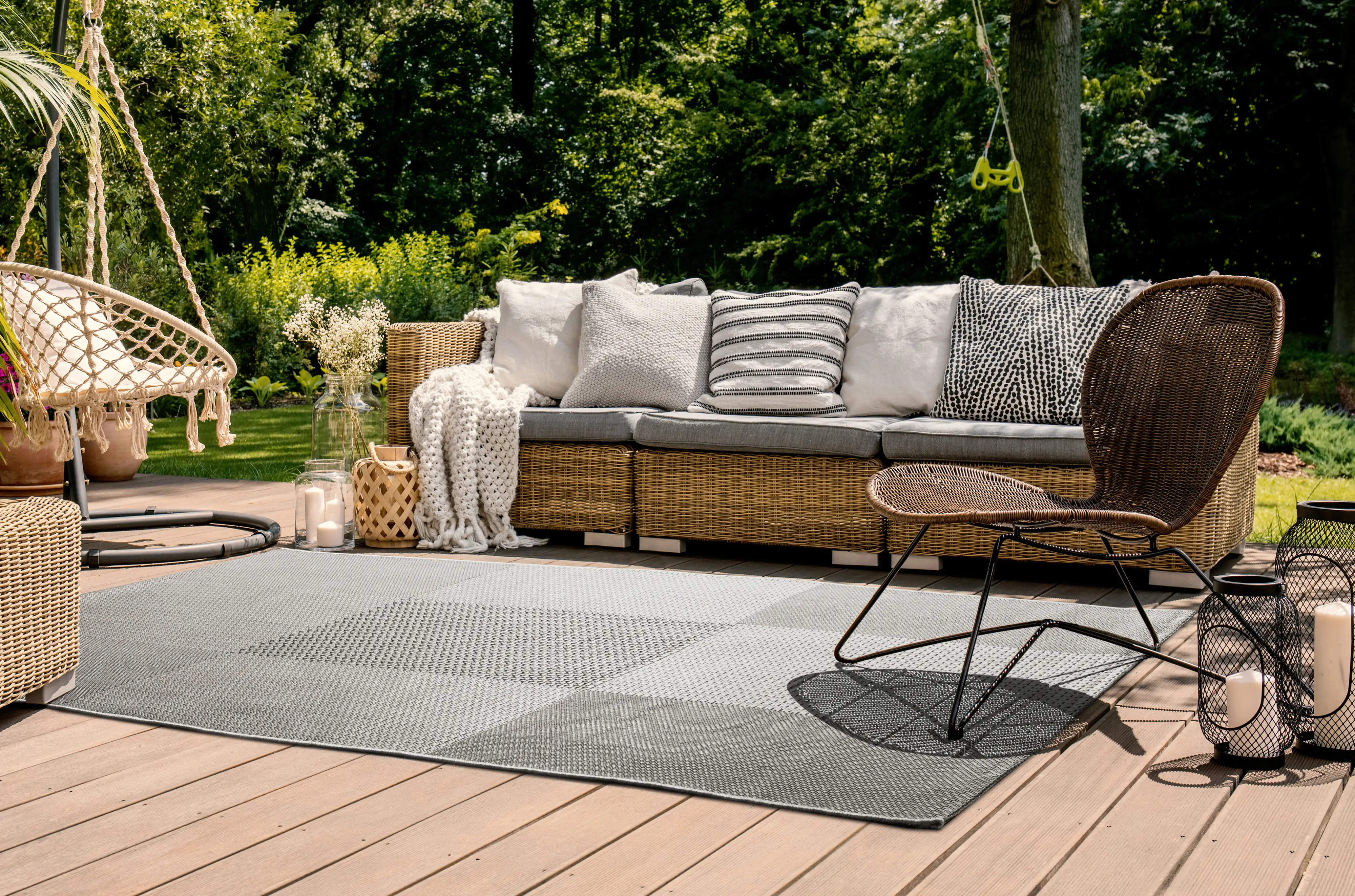 Andiamo Outdoorteppich Arizona grau-anthrazit, 67 x 140 cm