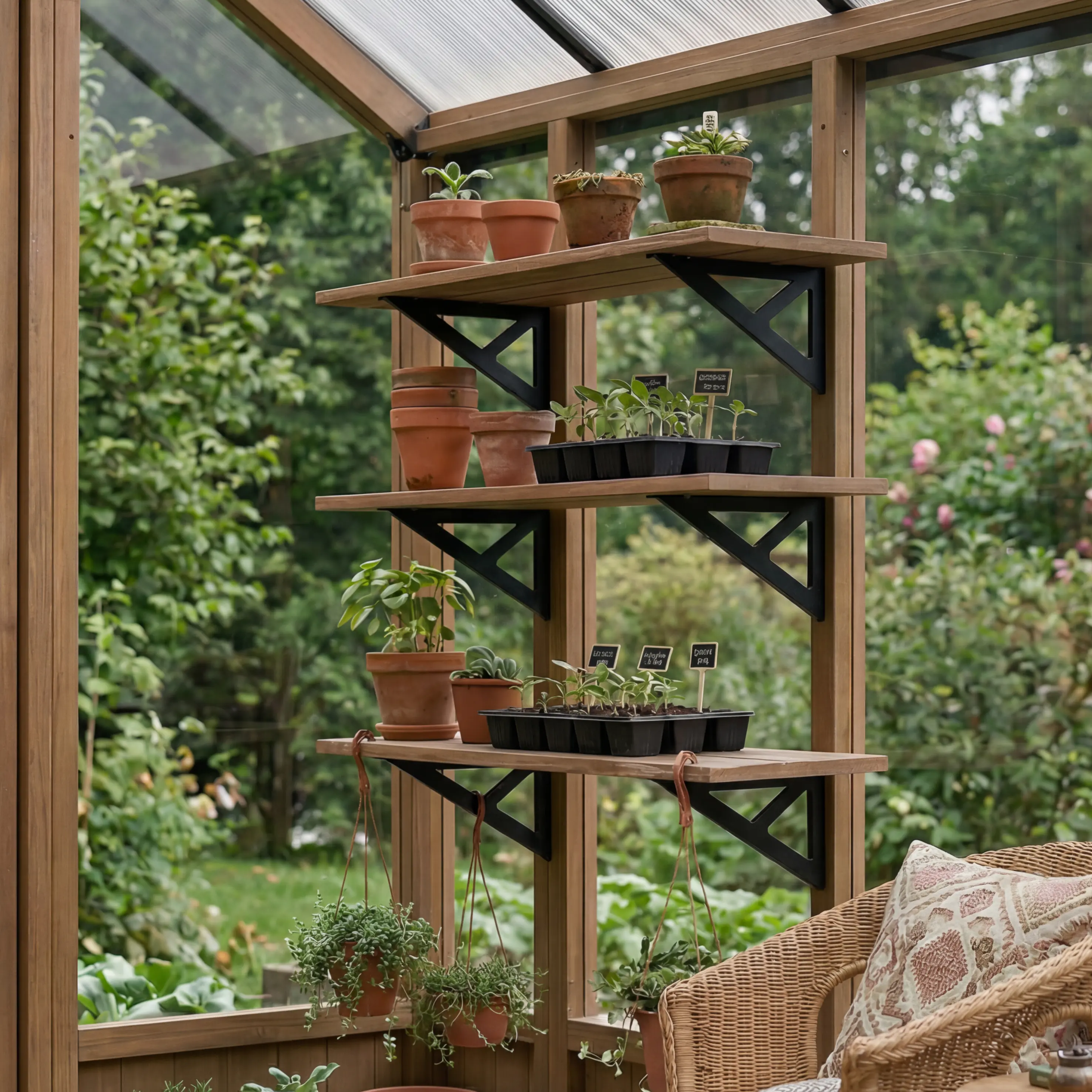 Canopia Regalset für Gewächshaus Natura braun 38 x 100 cm - 3er