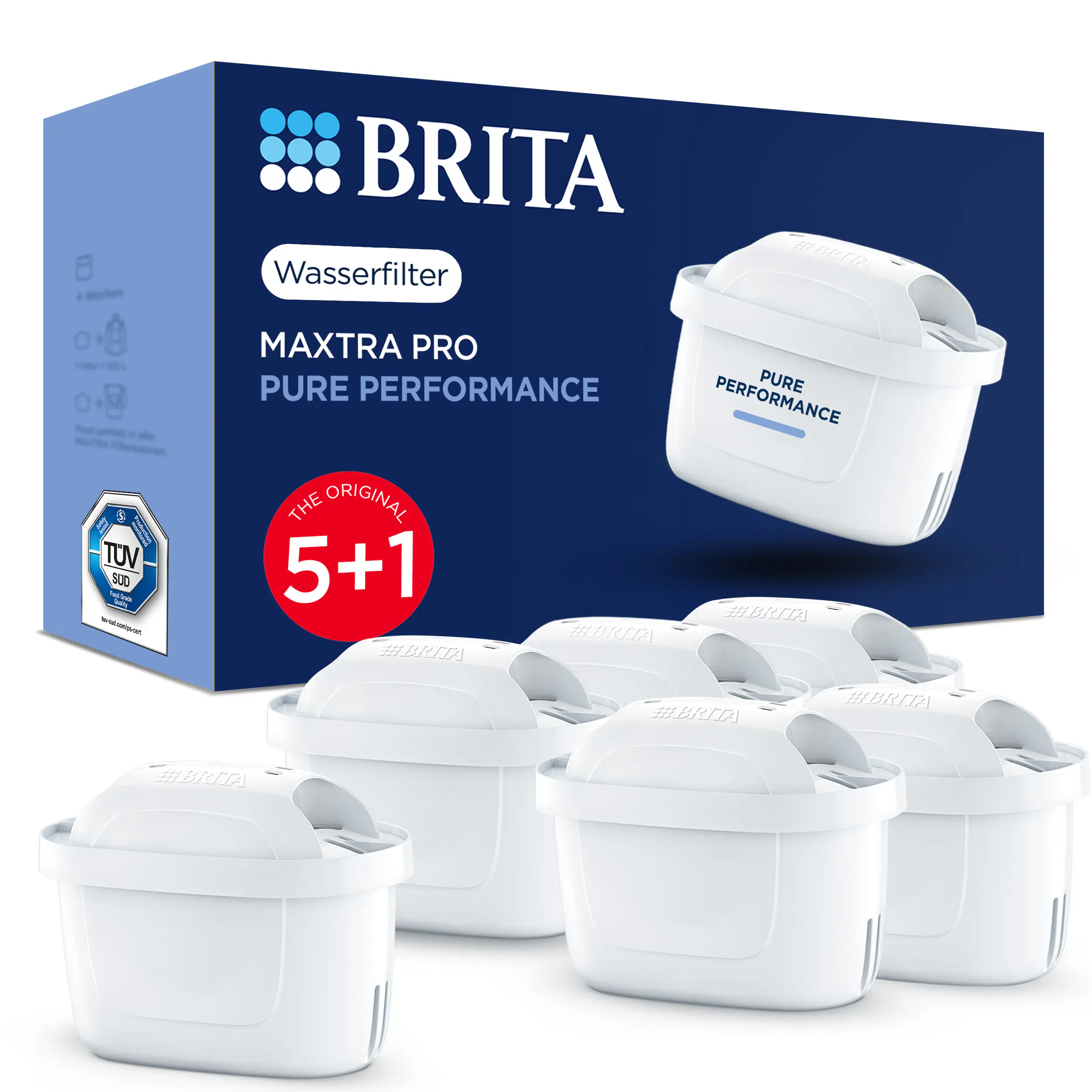 Brita Wasserfilterkartuschen MAXTRA PRO Pure Performance 5er Pack + 1 gratis