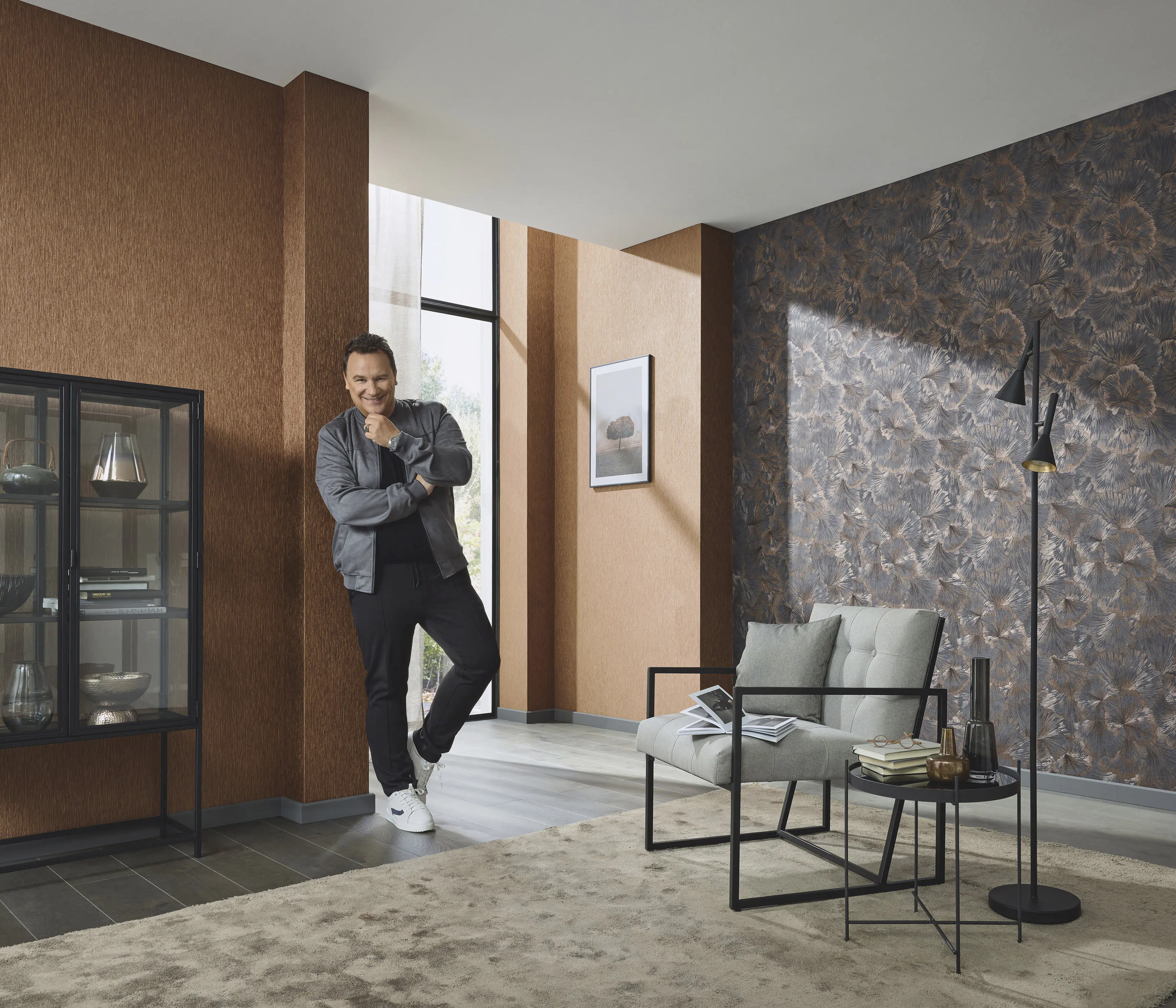 Erismann Vliestapete 10373-47 Fashion for Walls 4 floral anthrazit 10,05 x 0,53 m