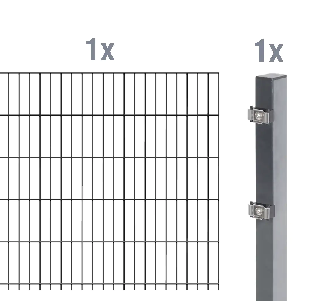 Alberts Anbauset Doppelstabmatten 2 m 120 cm 6/5/6 anthrazit Alberts Anbauset Doppelstabmatten 2 m 120 cm 6/5/6 anthrazit