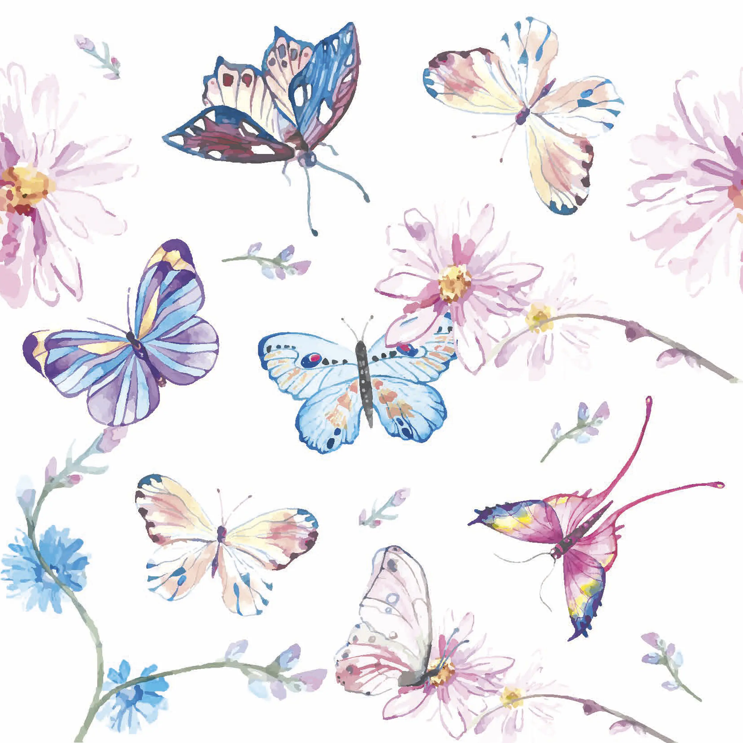 Duni Servietten Butterflies 33 x 33 cm - 20er Pack