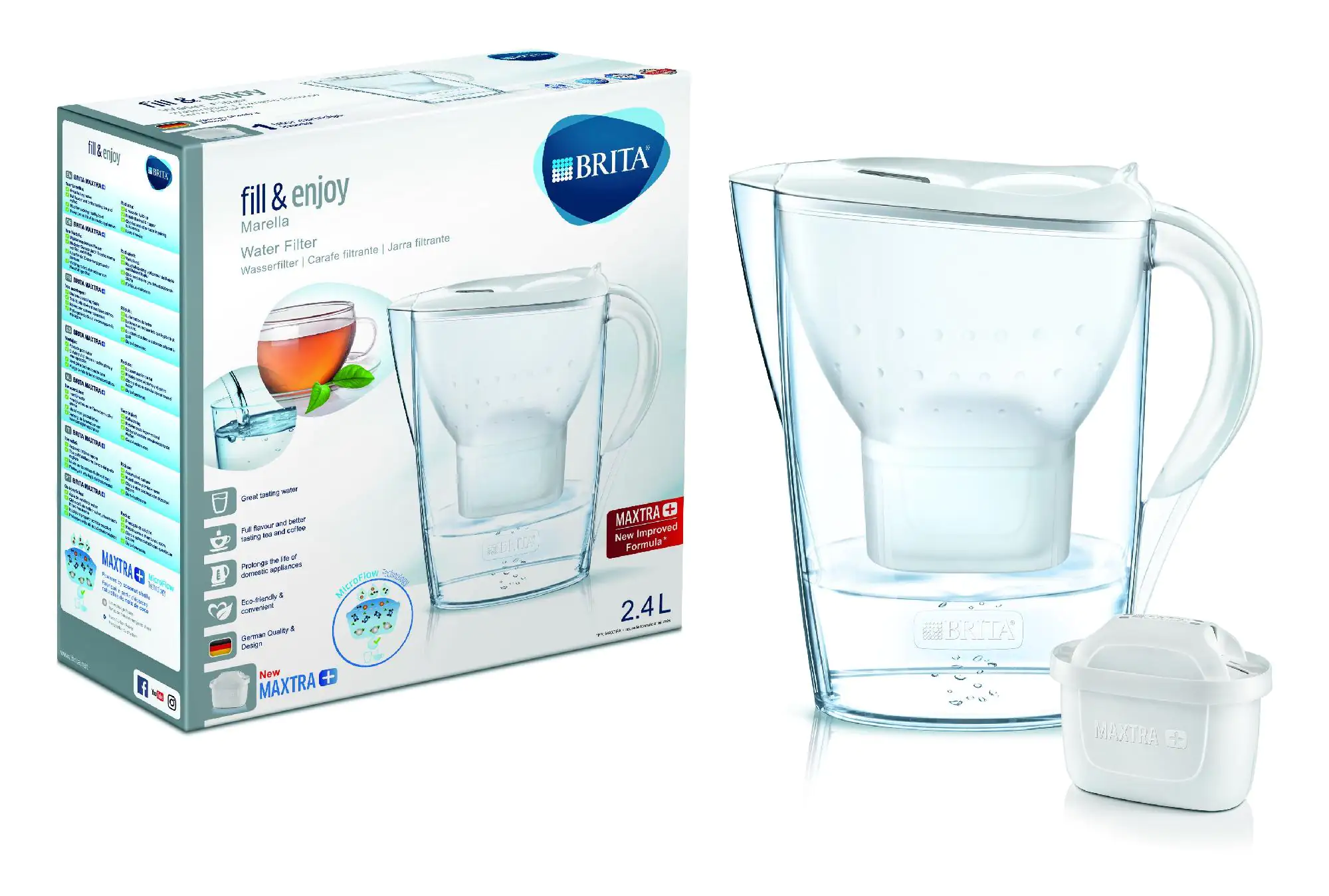 Brita Wasserfilter Marella Cool weiß Maxtra+, 2,4 L Füllmenge