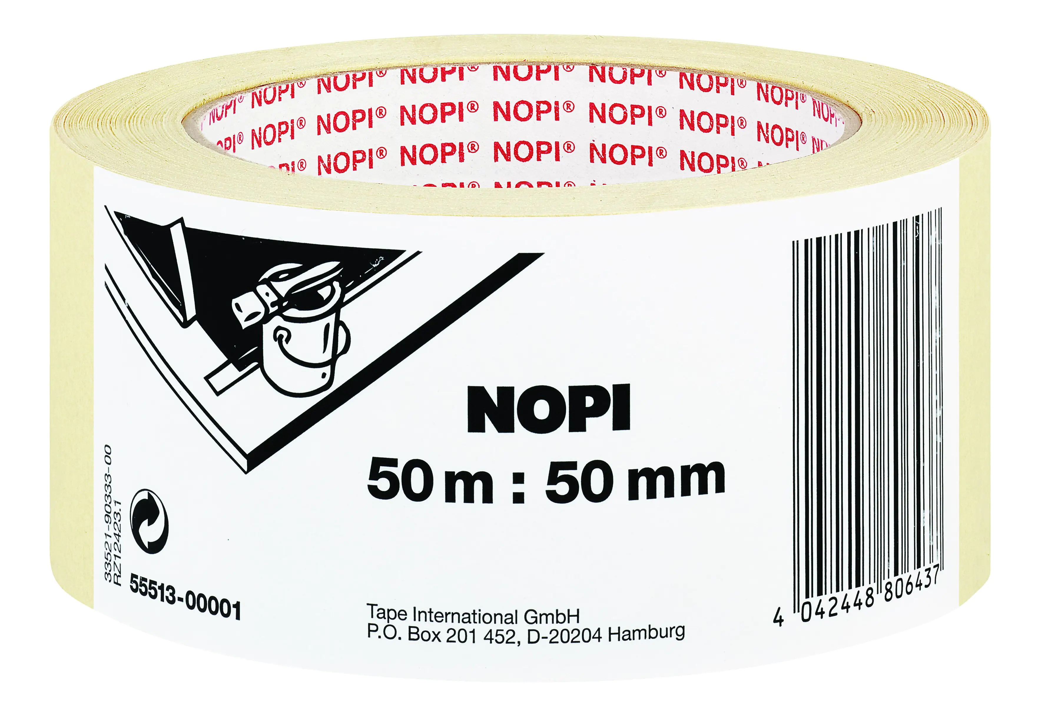 NOPI Flachkreppband 50 m x 50 mm, hellbeige
