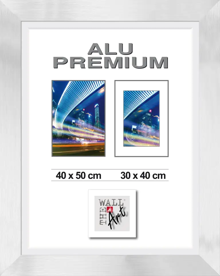 Aluminiumrahmen Quattro silber, 40 x 50 cm
