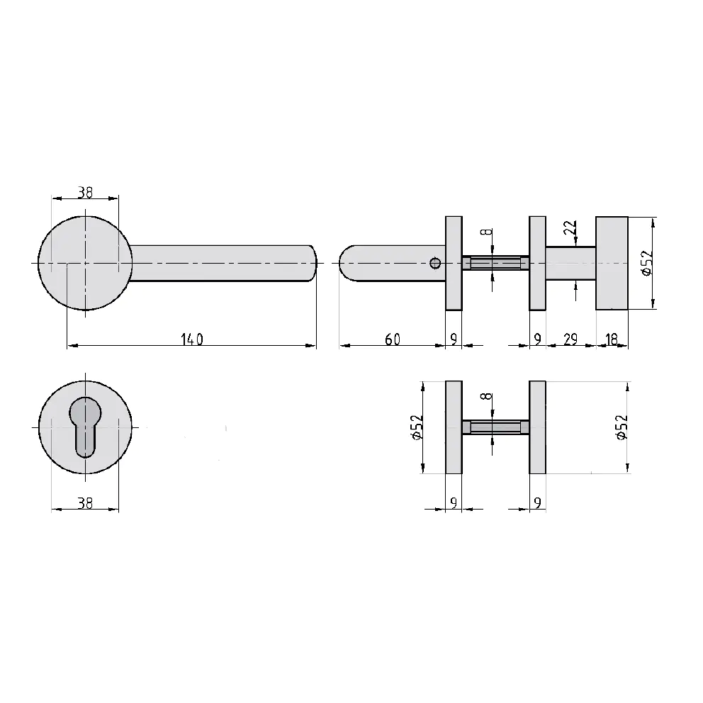 4026434102963_1 Basi Rosetten-Garnitur Edelstahl Profilzylinder rechts - Ø 5,2 x 9 cm