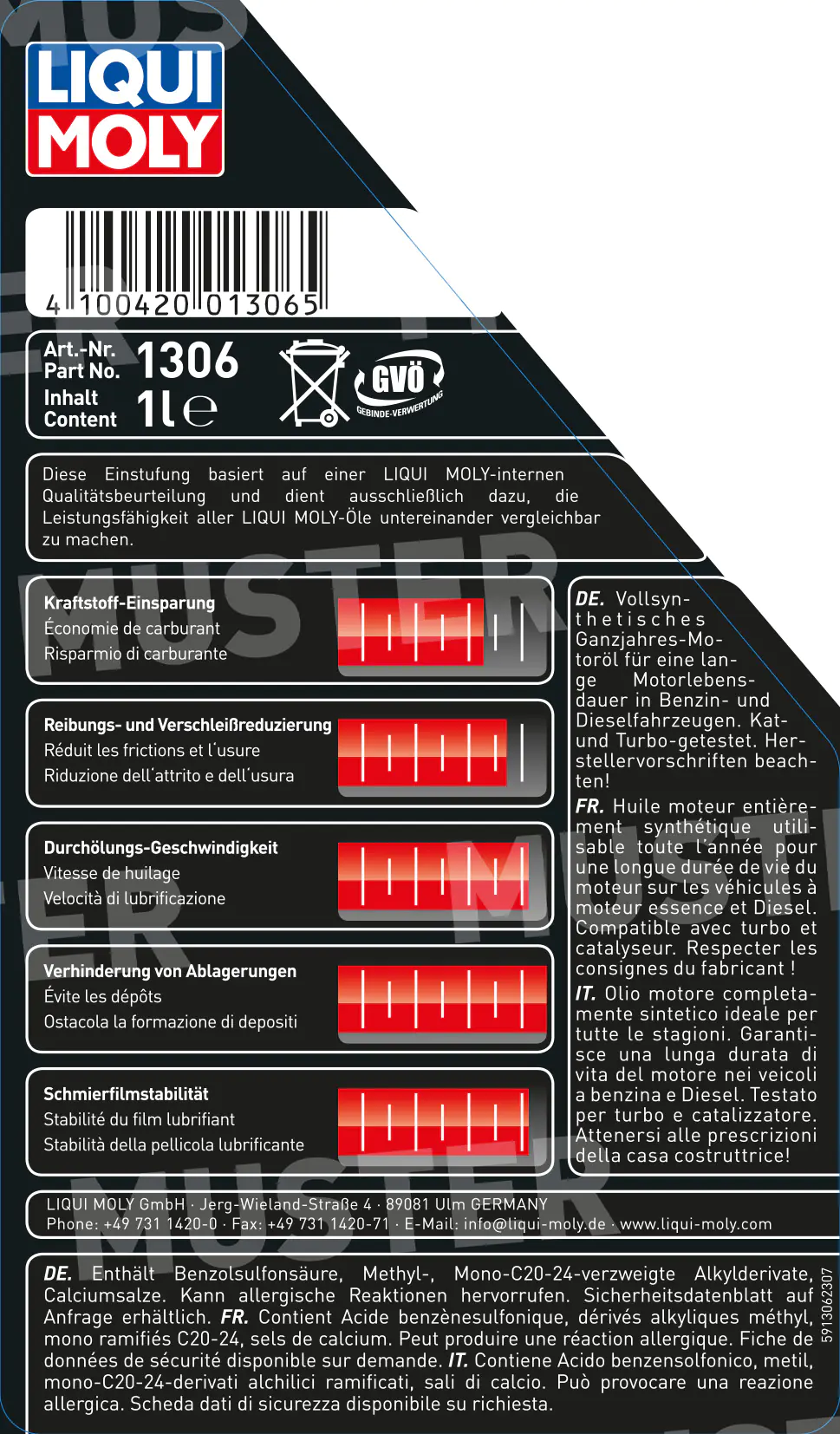 Liqui Moly Motoröl Synthoil High Tech 5W-40 1 L