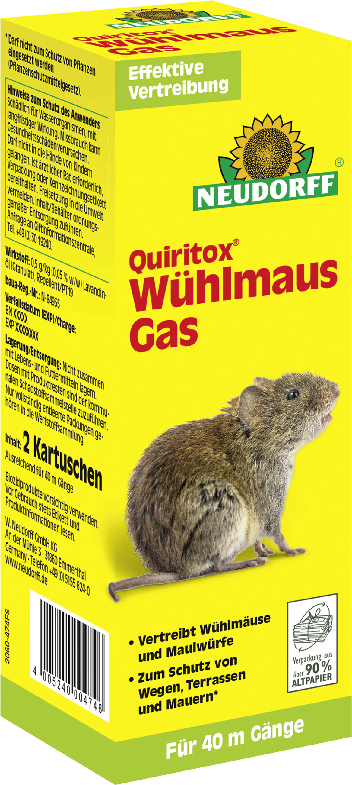 Neudorff Wühlmaus-Gas 2 Stück