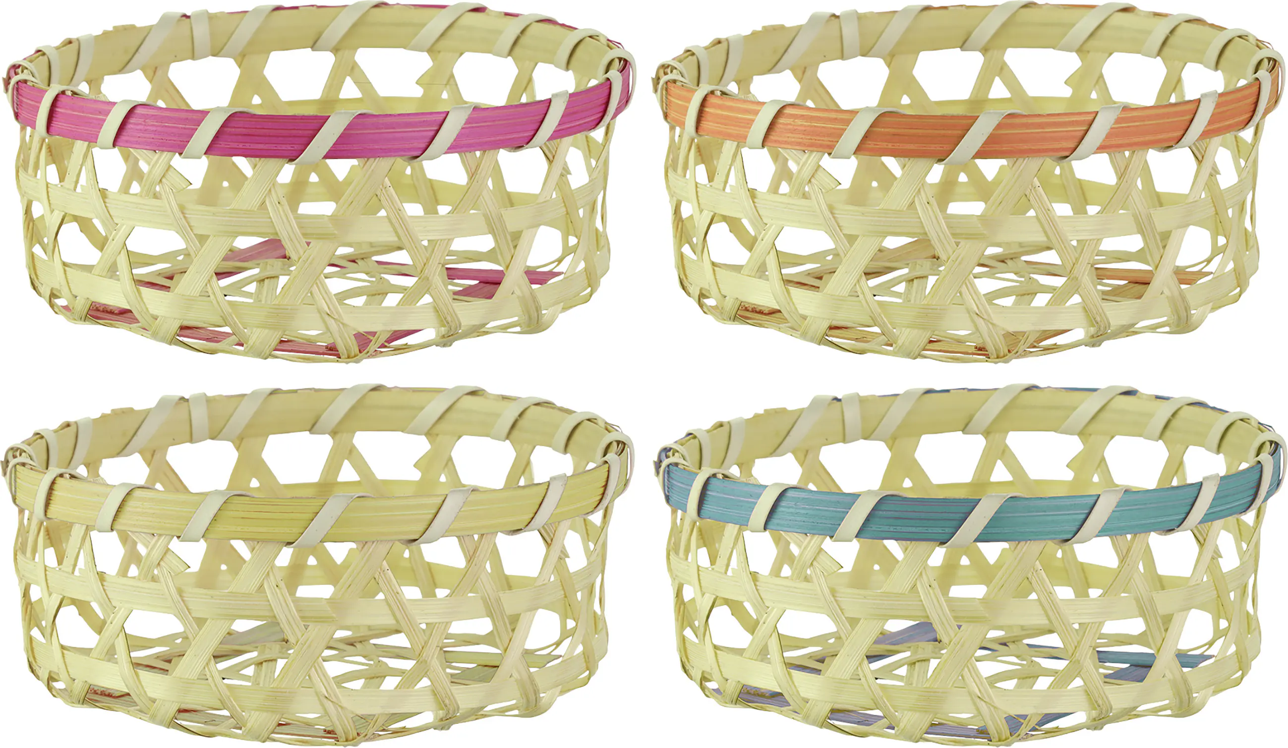 Osterkörbchen Bambus Ø 9 cm natur bunt Osterkörbchen Bambus Ø 9 cm natur bunt