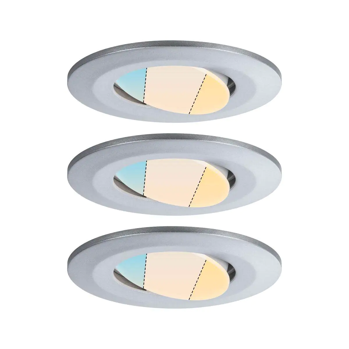Paulmann HomeSpa 3er Set LED Einbauleuchte Calla chrom 9 cm schwenkbar
