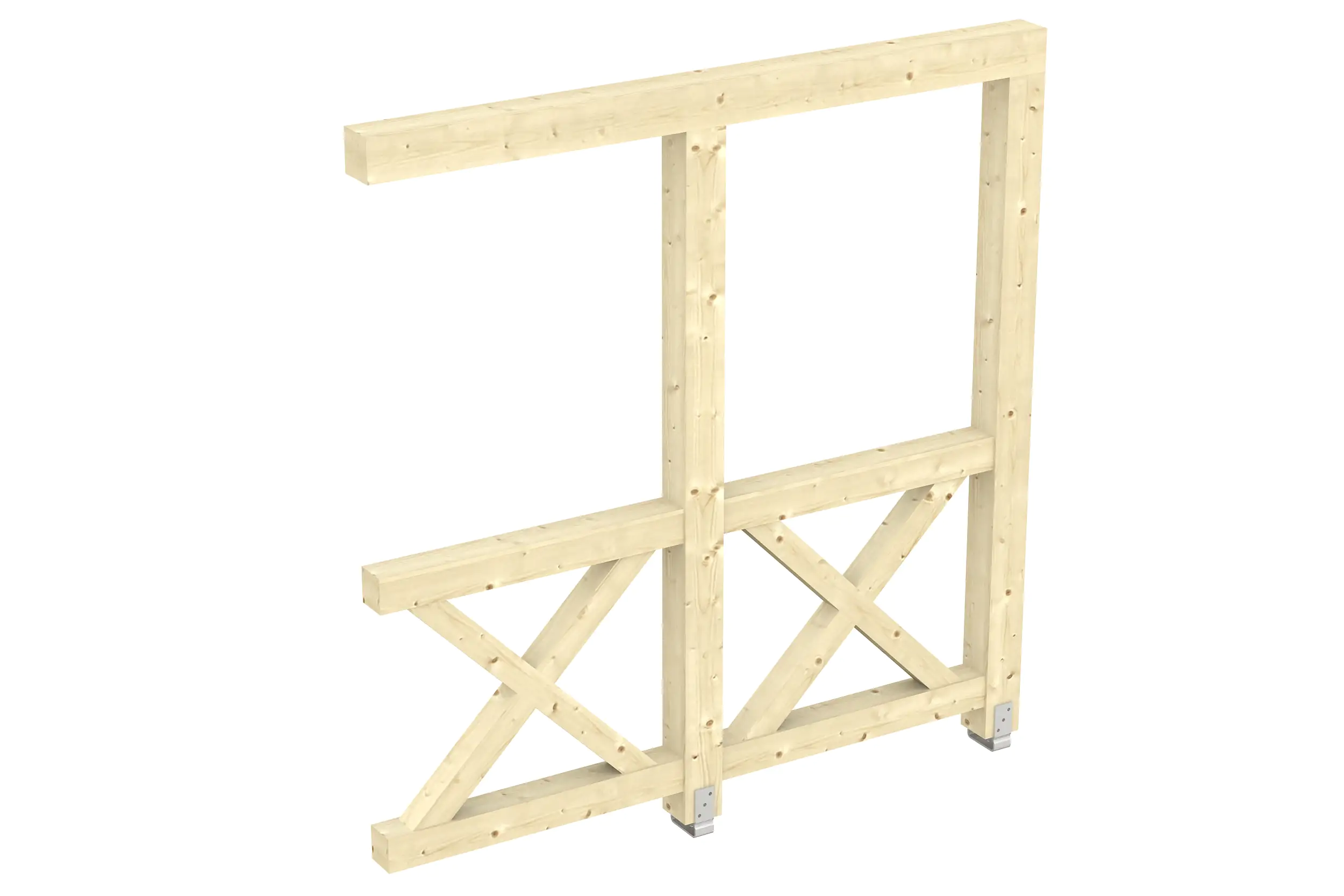 SKAN HOLZ Seitenwand Andreaskreuz (Wandanbau) 205 x 210 cm, Fichte, natur