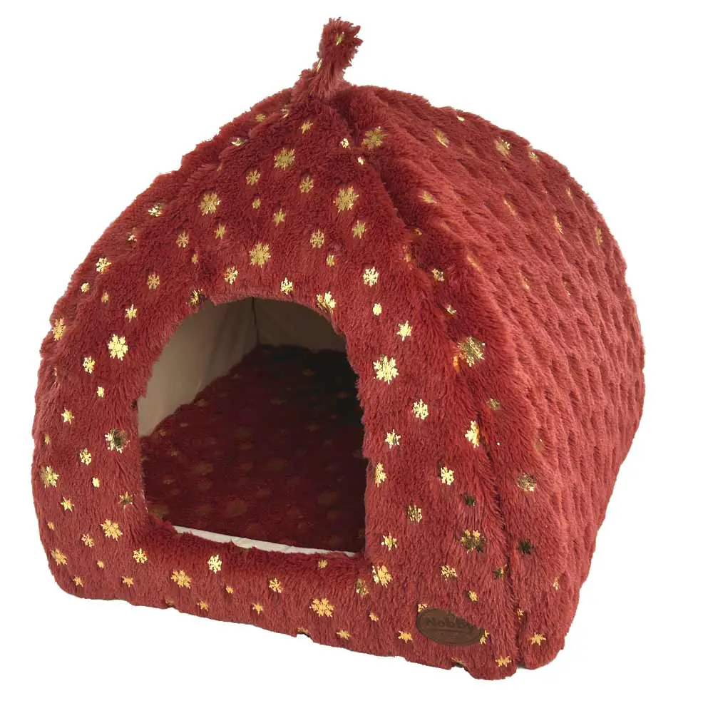 Nobby Xmas Höhle Snowflake 40 x 40 cm bordeaux