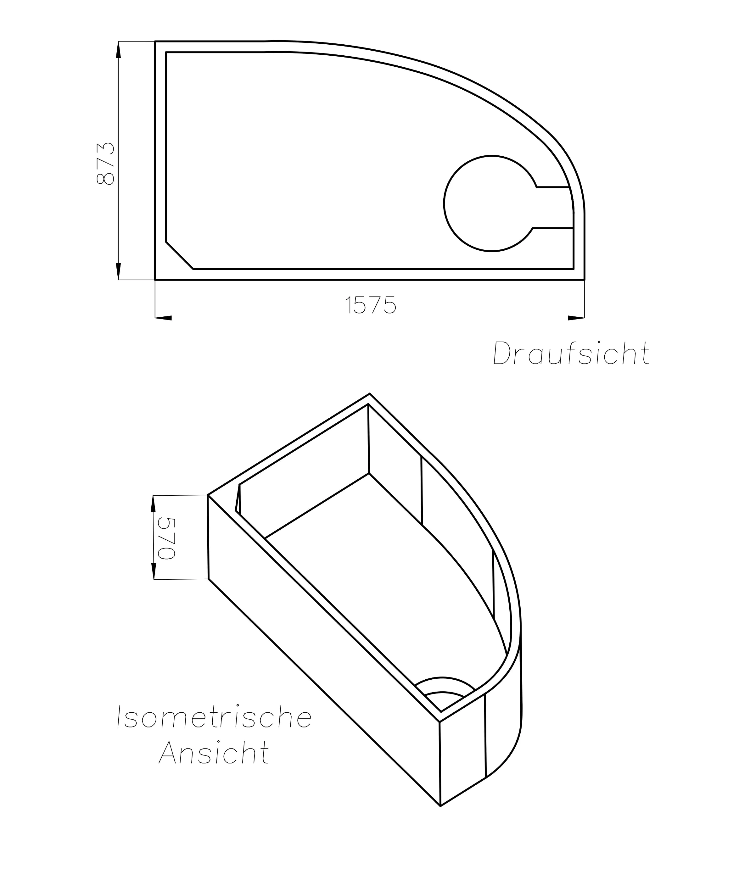 Ottofond Wannenträger Marina A 1600 x 900 mm
