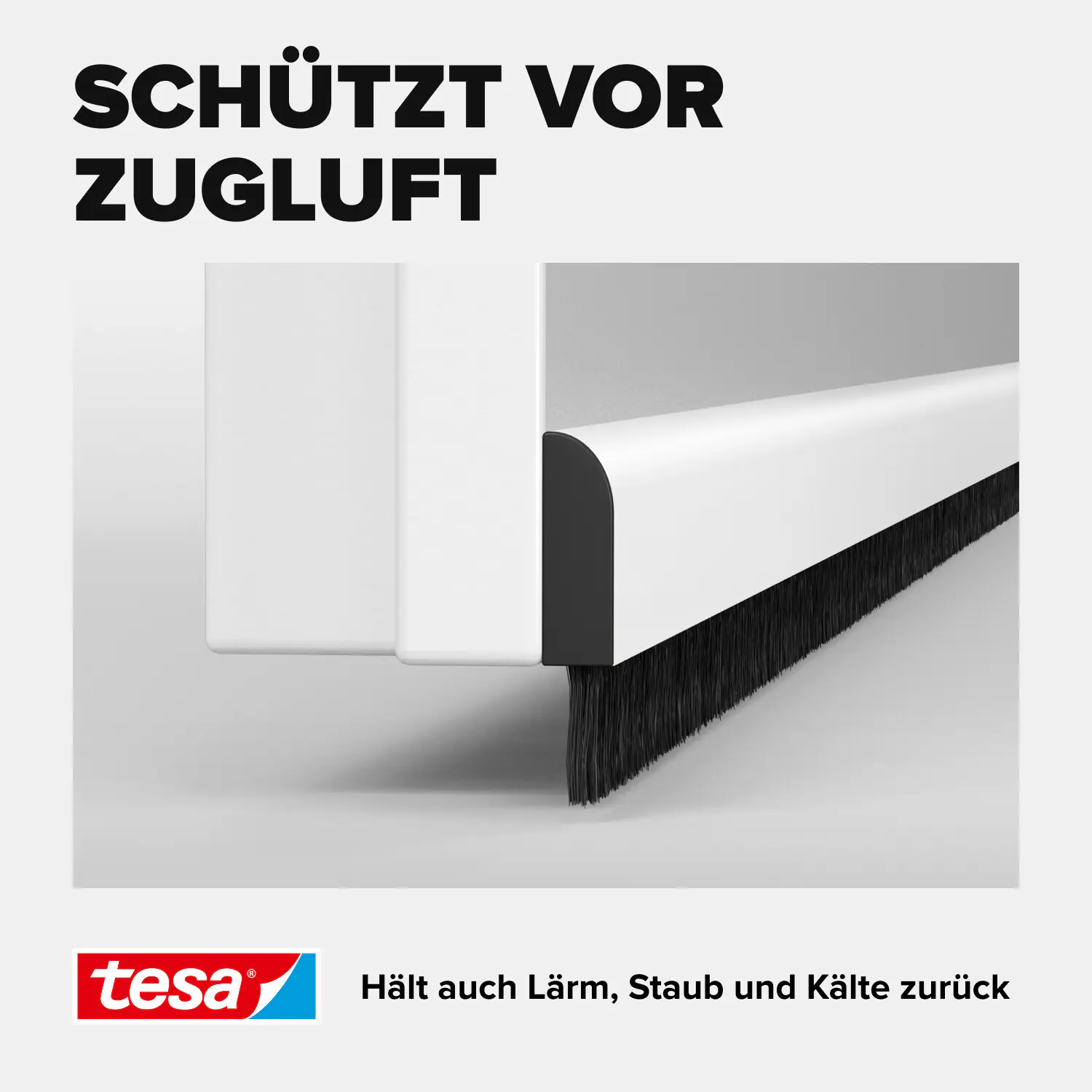 tesa Moll Türdichtschiene weiß, für unebene Böden, für Spalten bis 15 mm