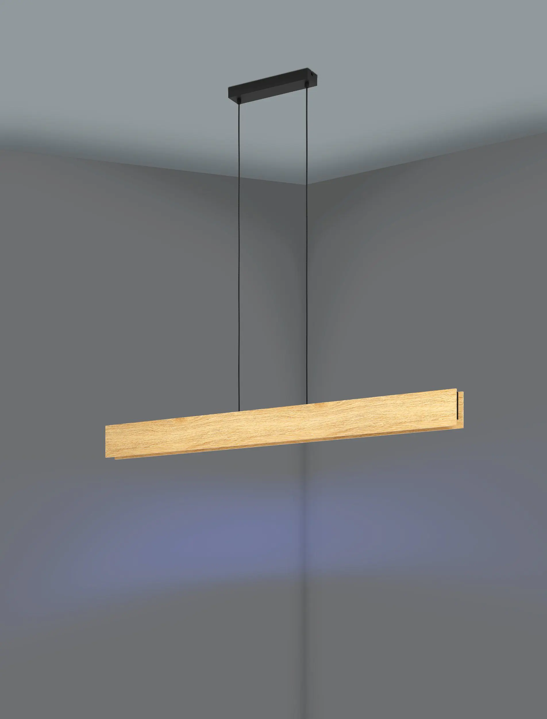 Eglo Connect LED Pendelleuchte Anchorena-Z Holz schwarz 123 x 5,5 x 110 cm