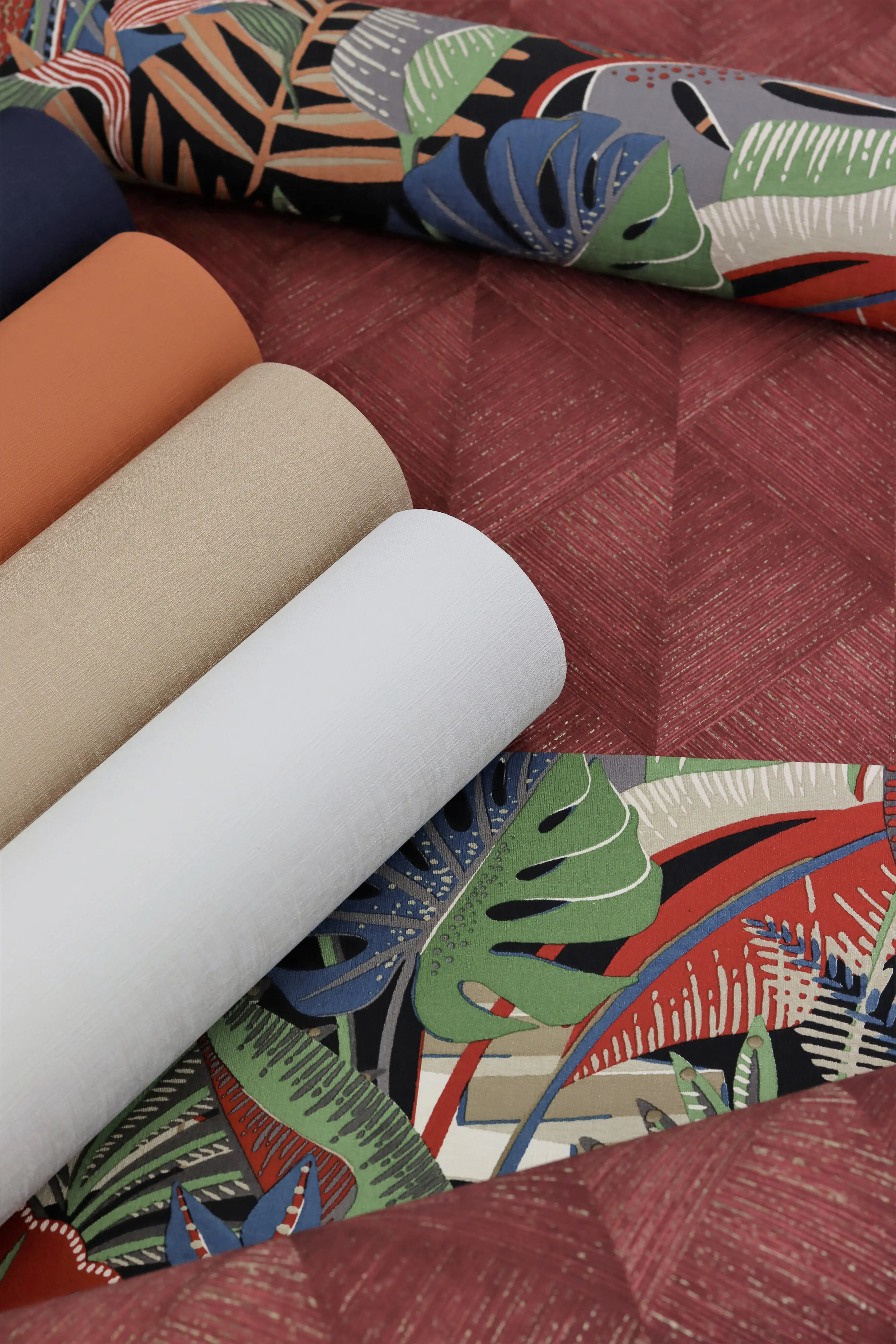 Rasch Vliestapete 687576 Tropical house uni orange, 10,05 x 053 m