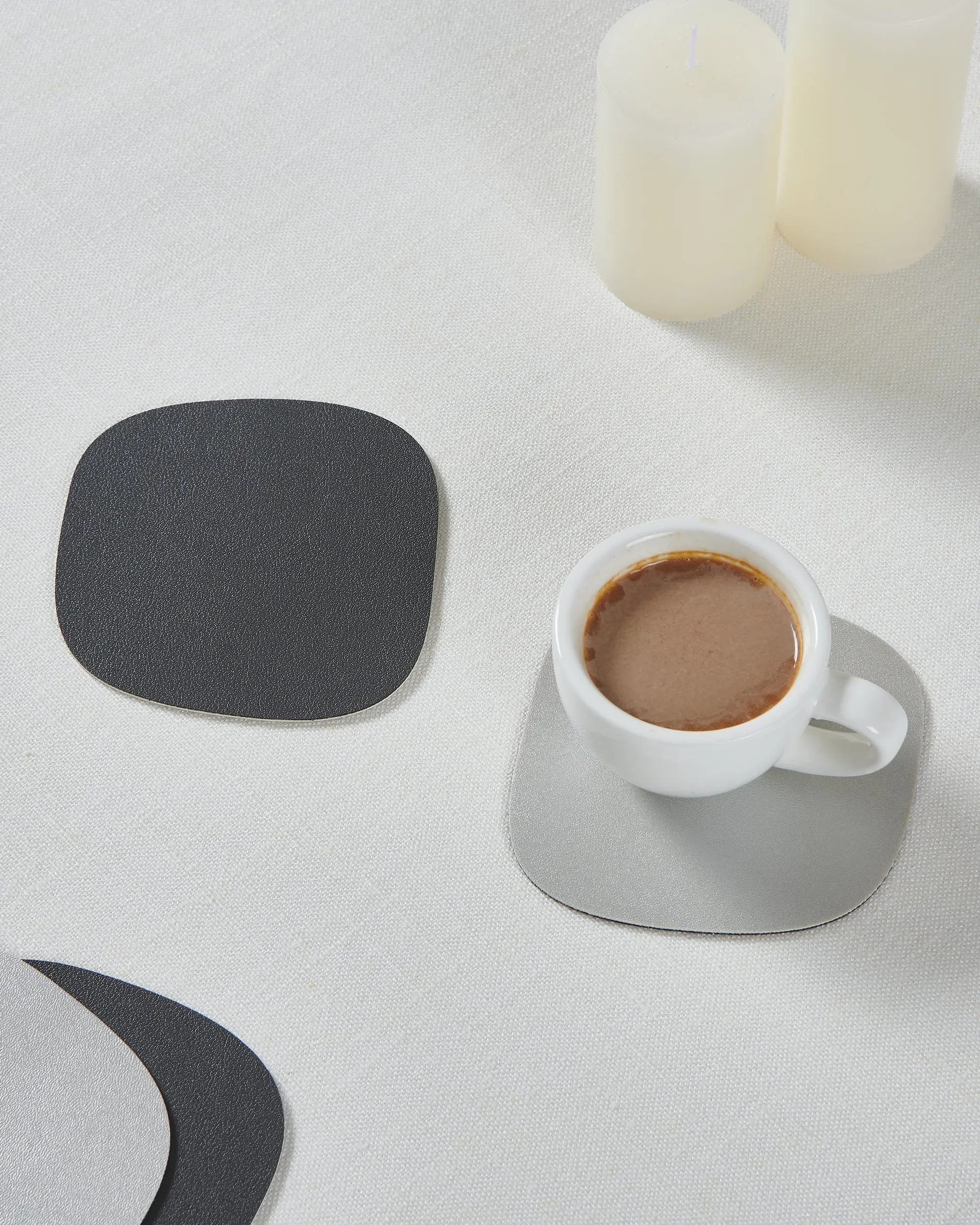 Vinanivao Untersetzer 10 x 10 cm silber/anthraz 4er-Set