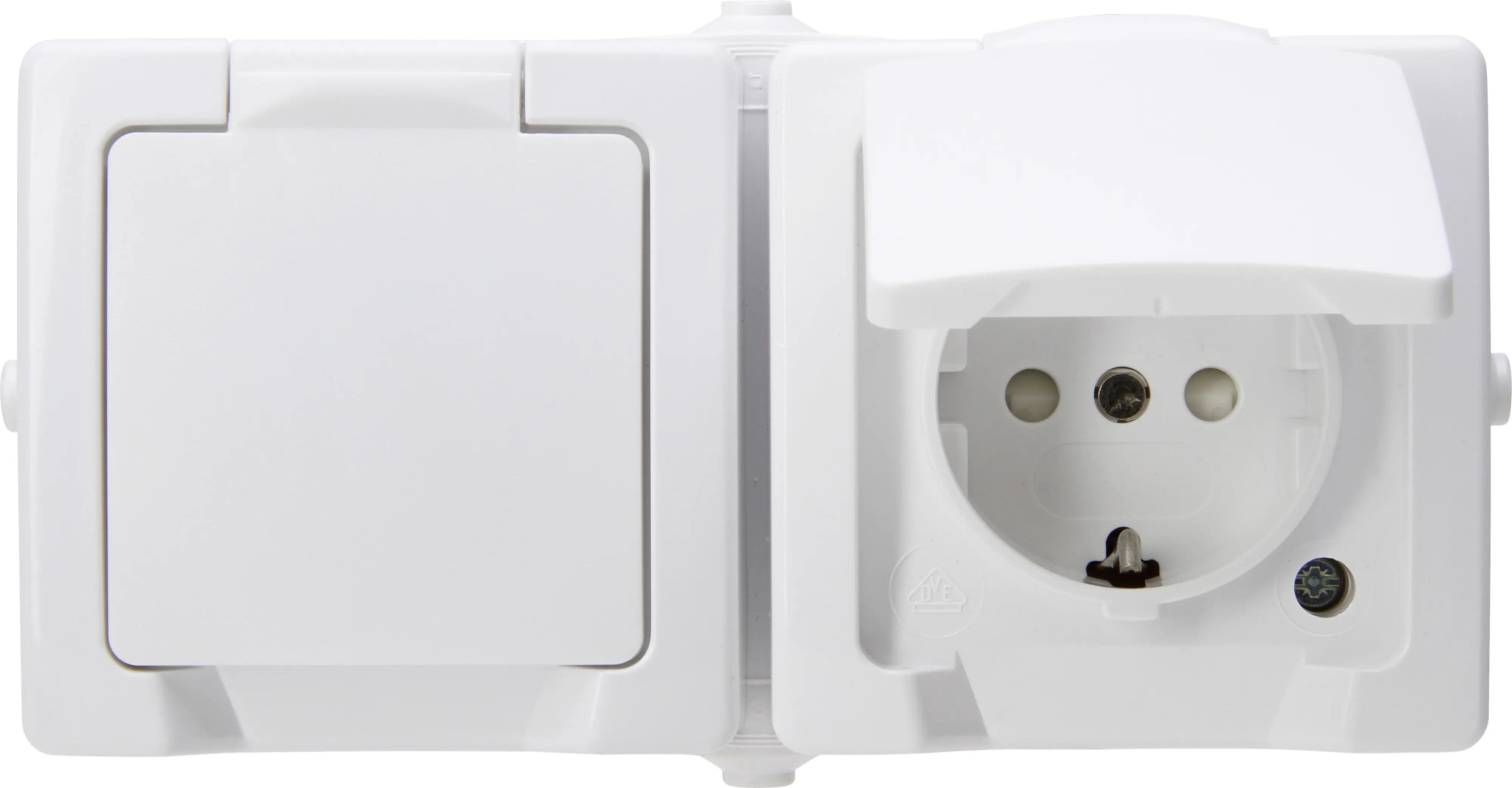 Kopp Feuchtraum-Steckdose Klappdeckel, 2-fach Nautic, arktisweiß,137002003