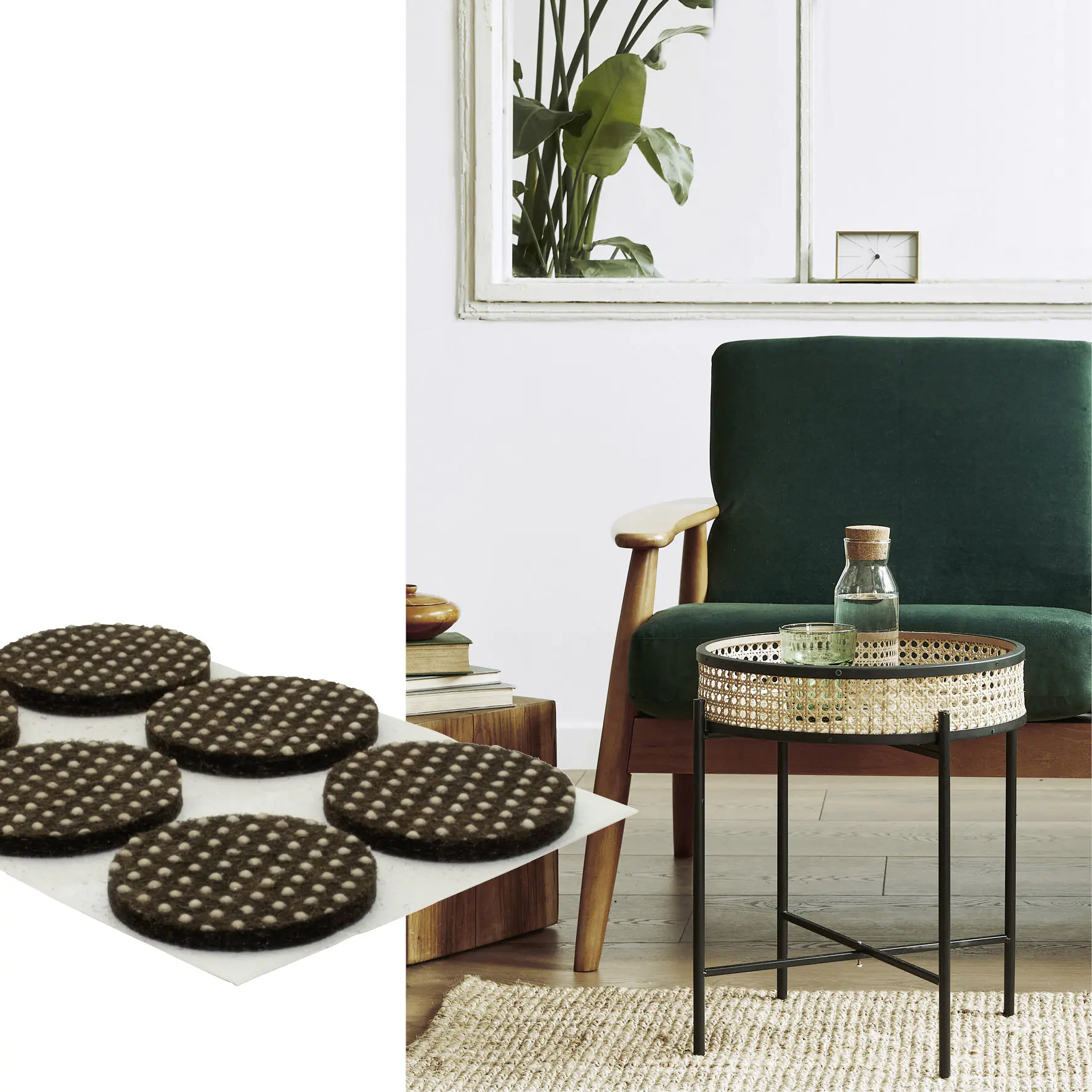 Wagner Anti-Rutschpad für Möbel selbstklebend Ø 28 x 3 mm braun beige - 12 Stück