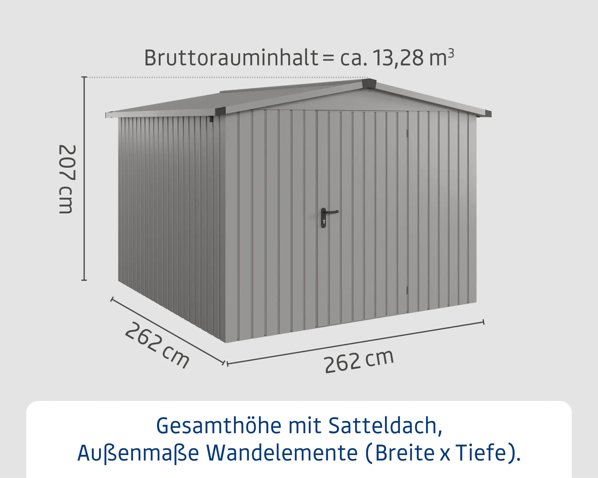 EcoStar Metallgerätehaus Euroline ESD10 graualuminium 262 x 262 cm 1-flg. EcoStar Metallgerätehaus Euroline ESD10 graualuminium 262 x 262 cm 1-flg.