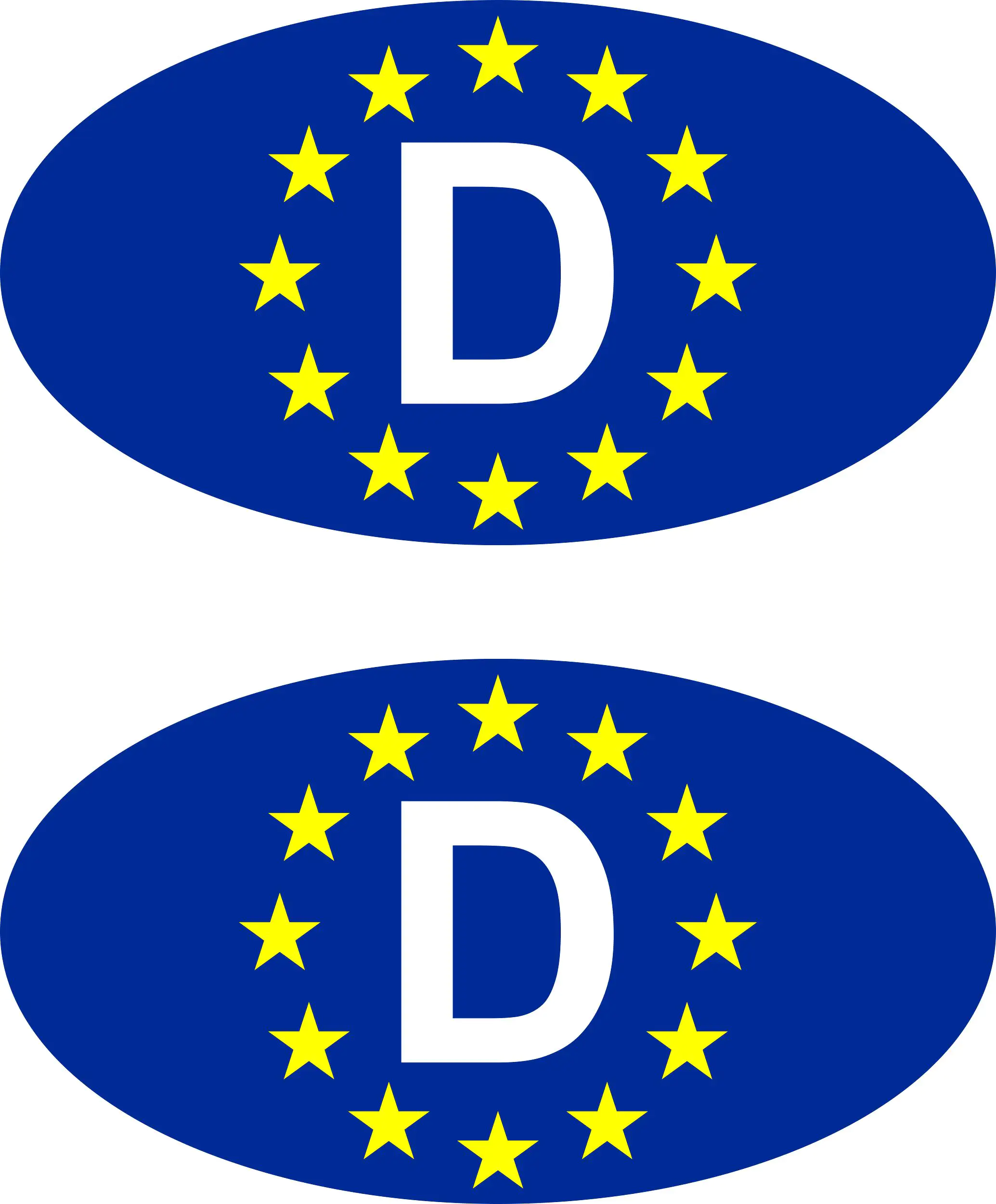 Hermann Schütz Aufkleber Europa-D Holografie 2er-Set blau je 55x30mm