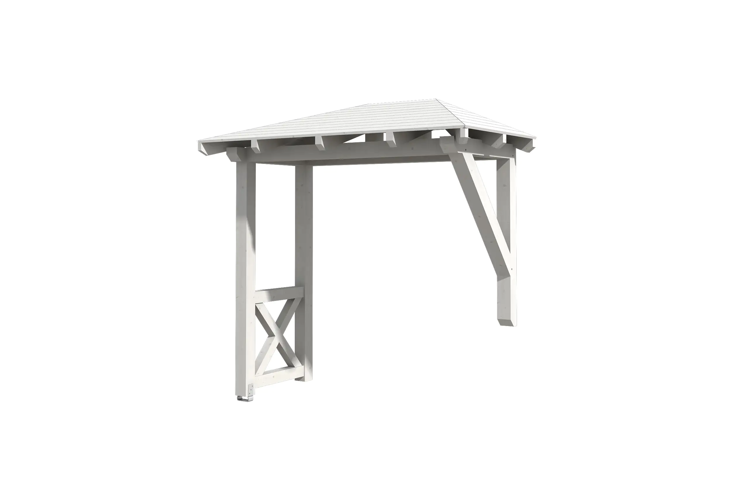 SKAN HOLZ Vordach Wismar Typ 3 258 x 126 cm, lasiert in Weiß