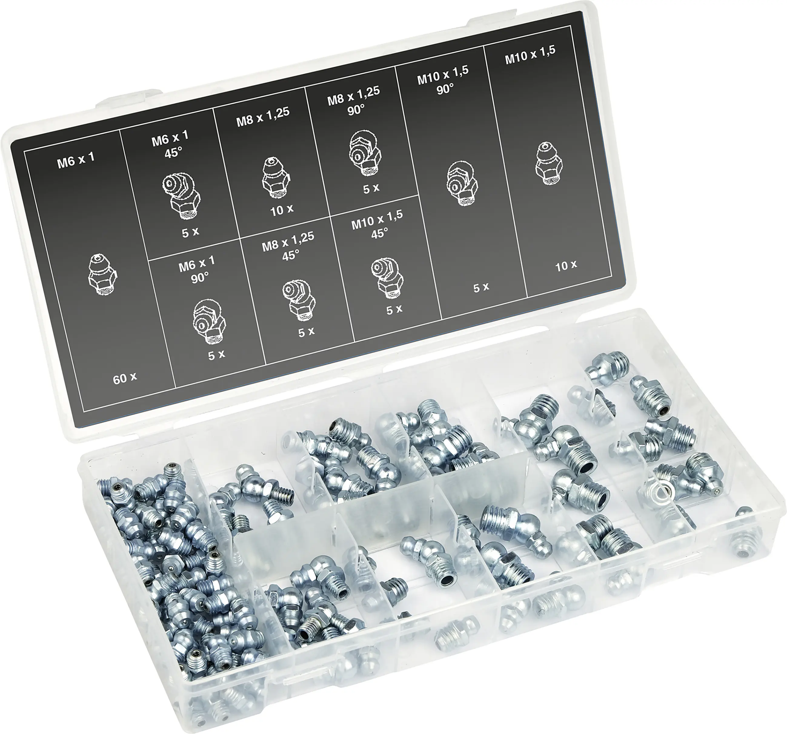 APA Schmiernippel für KFZ & Maschinen 110-tlg. APA Schmiernippel für KFZ & Maschinen 110-tlg.