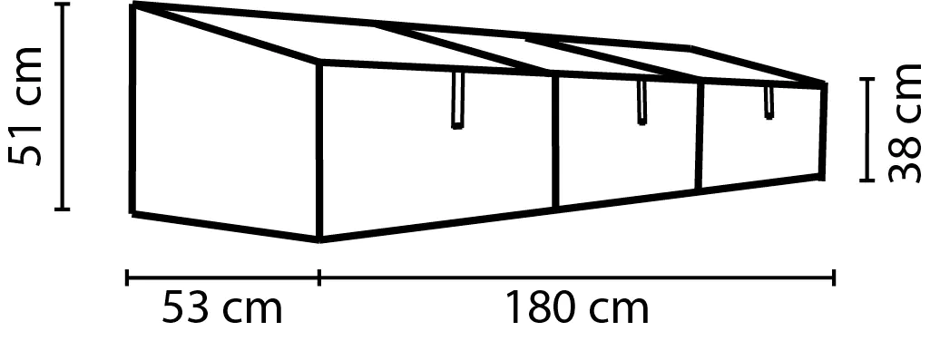 Vitavia Frühbeet Gaia 3X 53 x 180 cm inkl. 3 Dachfenstern