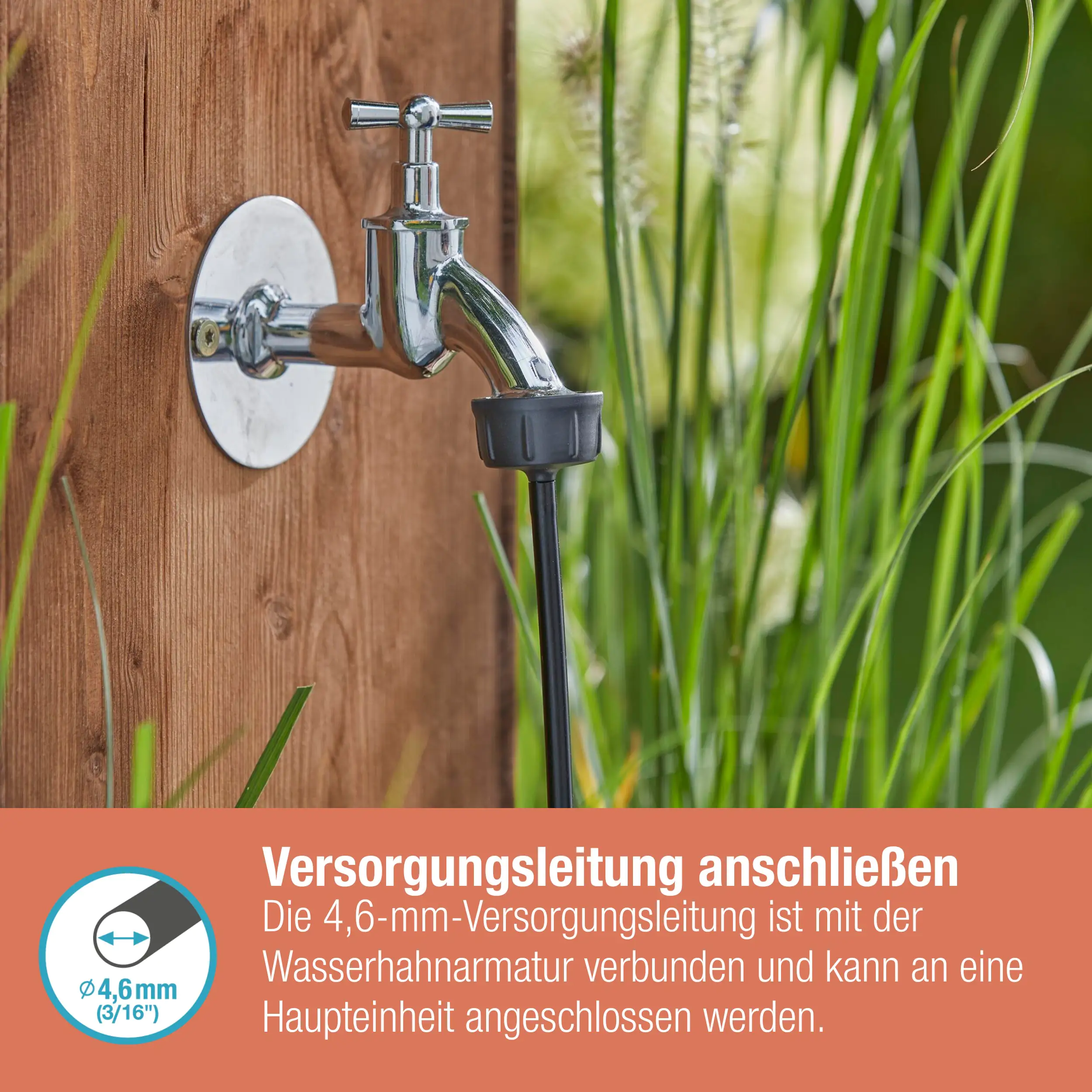 Gardena Hahnanschluss, 4,6 mm (3/16") Gardena Hahnanschluss, 4,6 mm (3/16")
