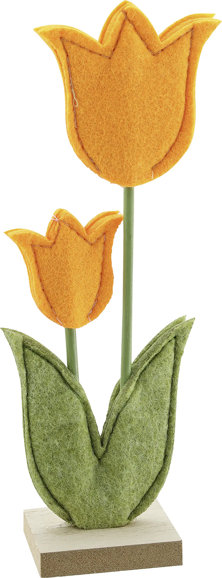 Frühlingsdeko Aufsteller Tulpe Holz 19,5 cm orange