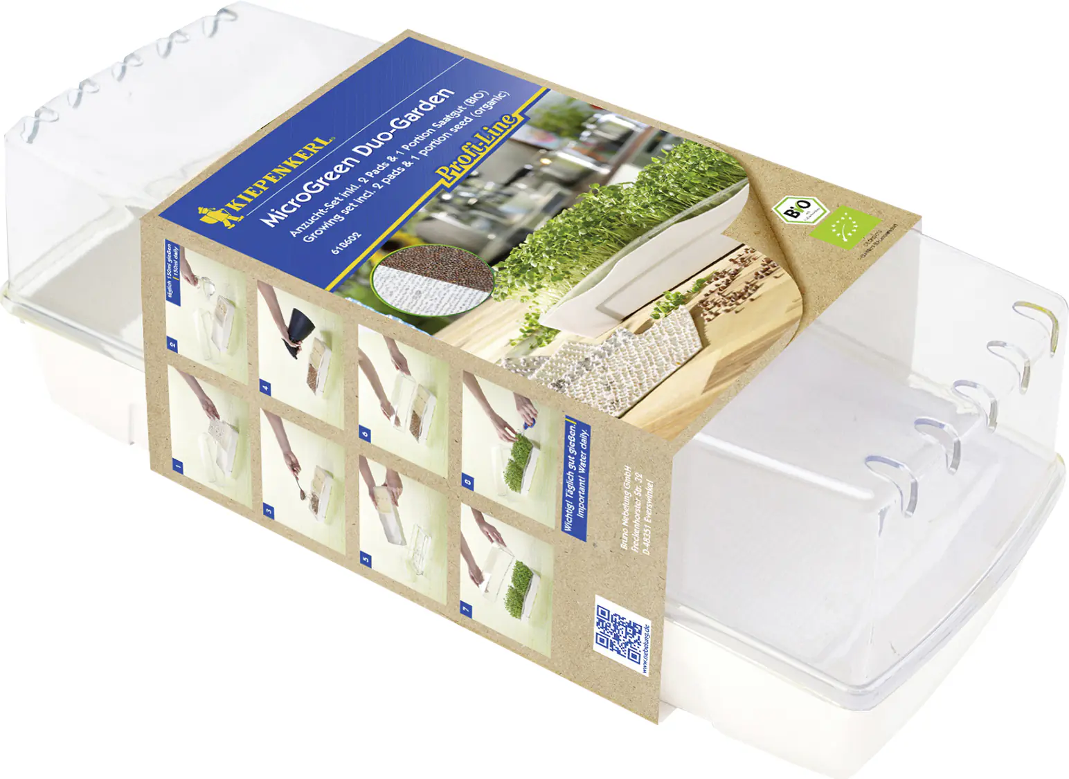 Kiepenkerl Anzuchtset Microgreen Duo-Garden 2 Pads u. 5 g Daikon-Rettich