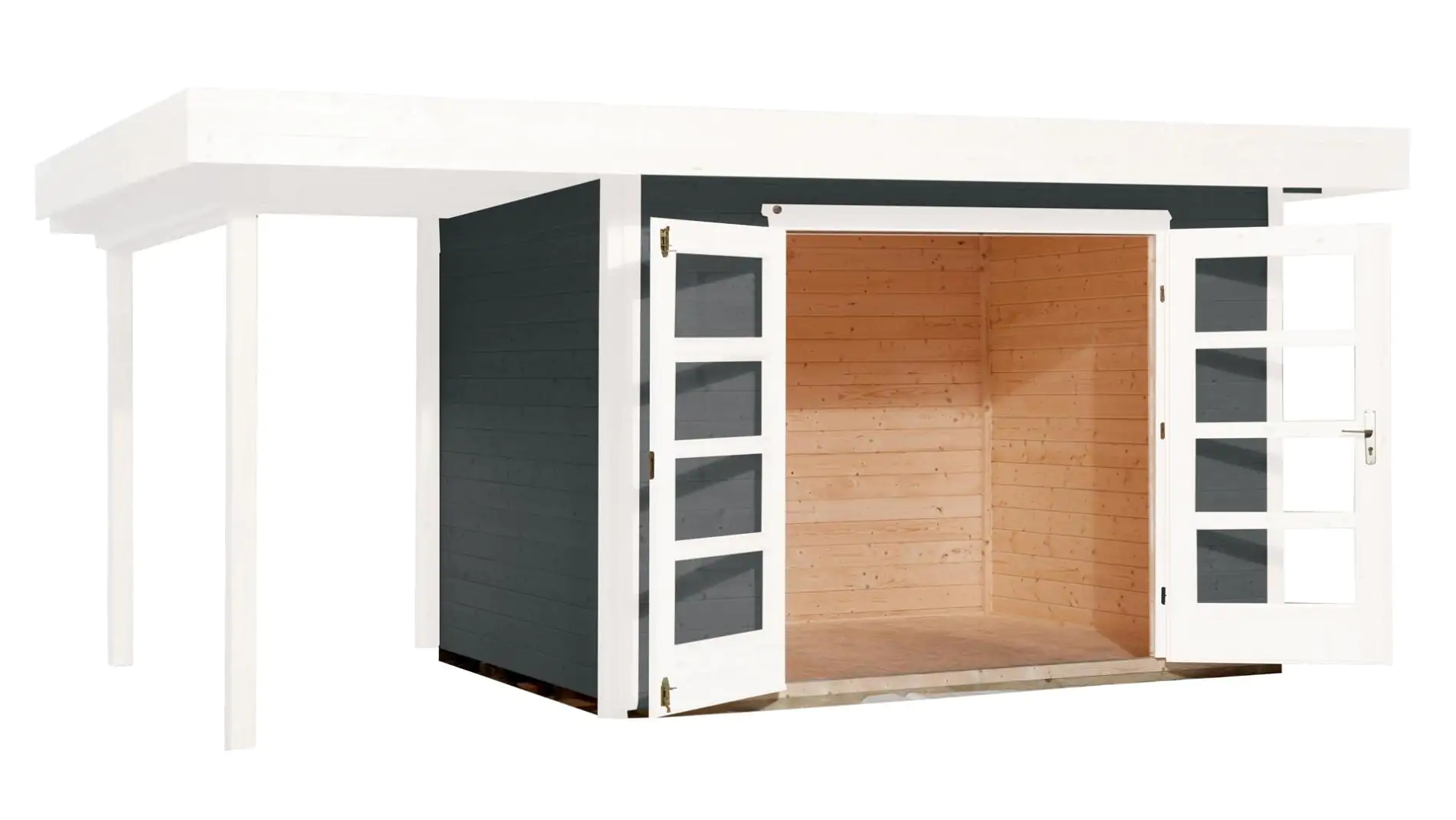 Weka Designhaus 126 A 442 x 241 cm grau mit Fußboden Weka Designhaus 126 A 442 x 241 cm grau mit Fußboden