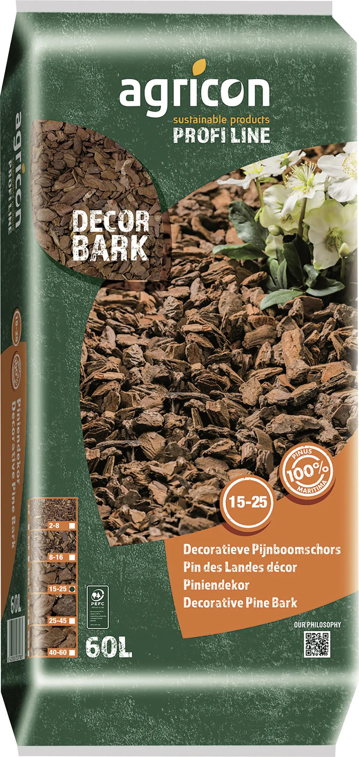 Agricon Pinienrinde Excellent 15 - 25 mm Körnung 60 L