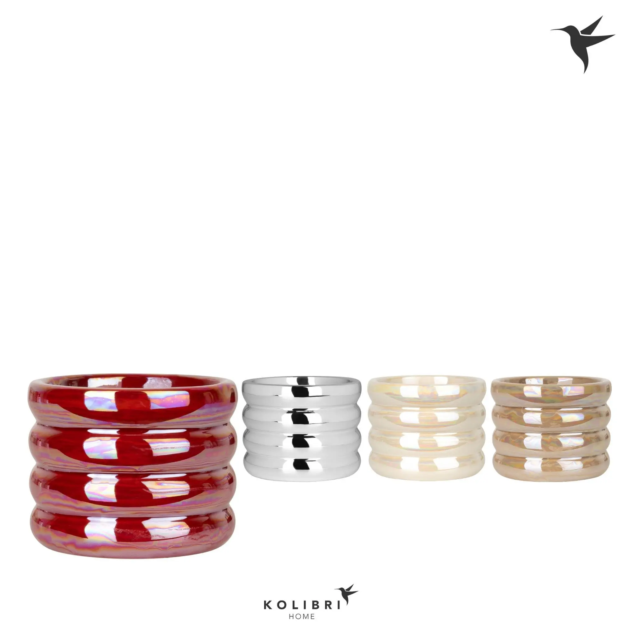 Kolibri Home Übertopf Glow Keramik Ø 6 x 6 cm 4-fach sortiert