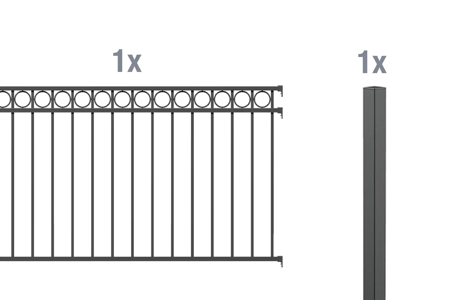 Alberts Komplettset Zaun Circle 2 m 100 cm anthrazit zE