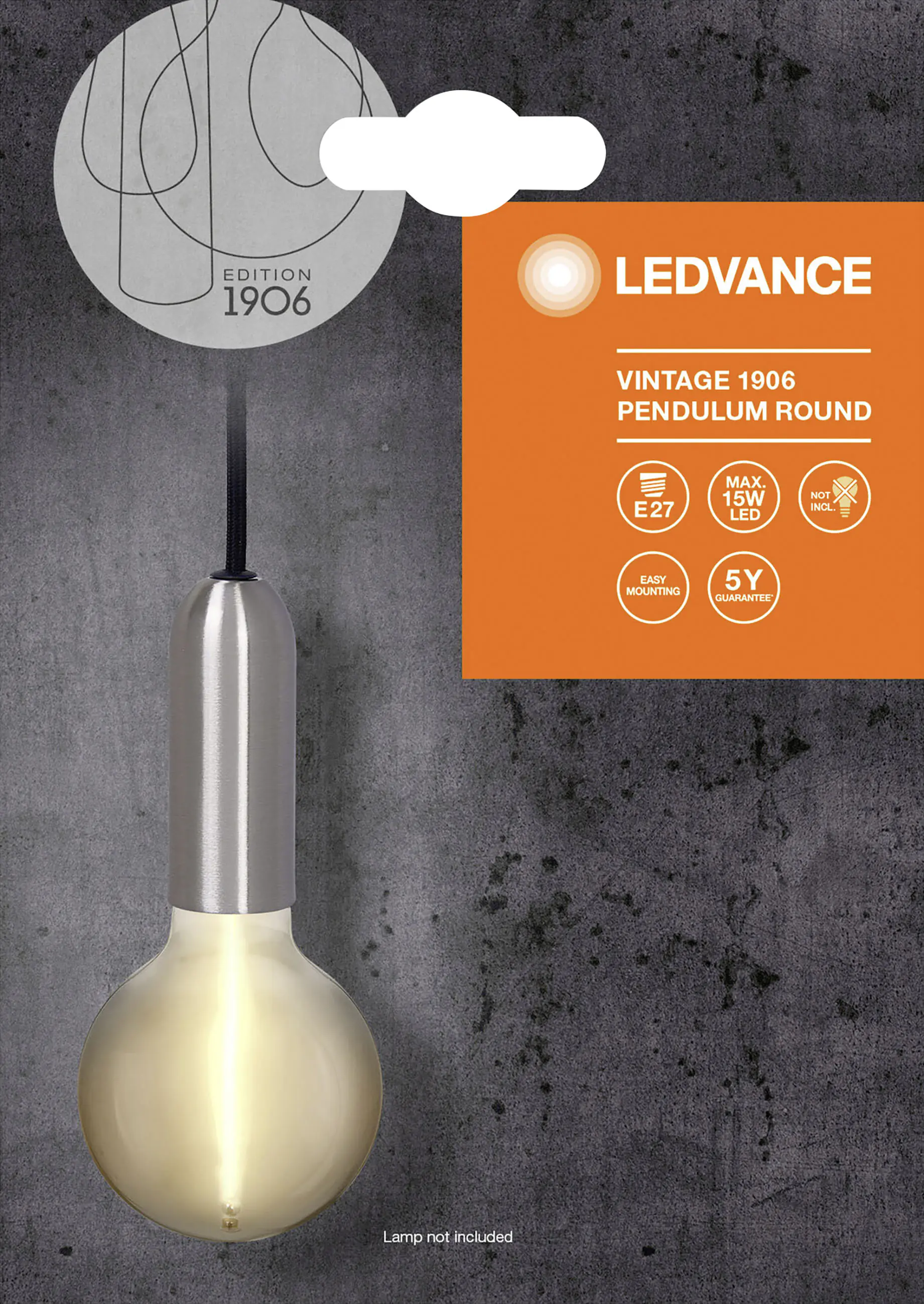 Ledvance Pendelleuchte chrome Pendulum E27 164 cm