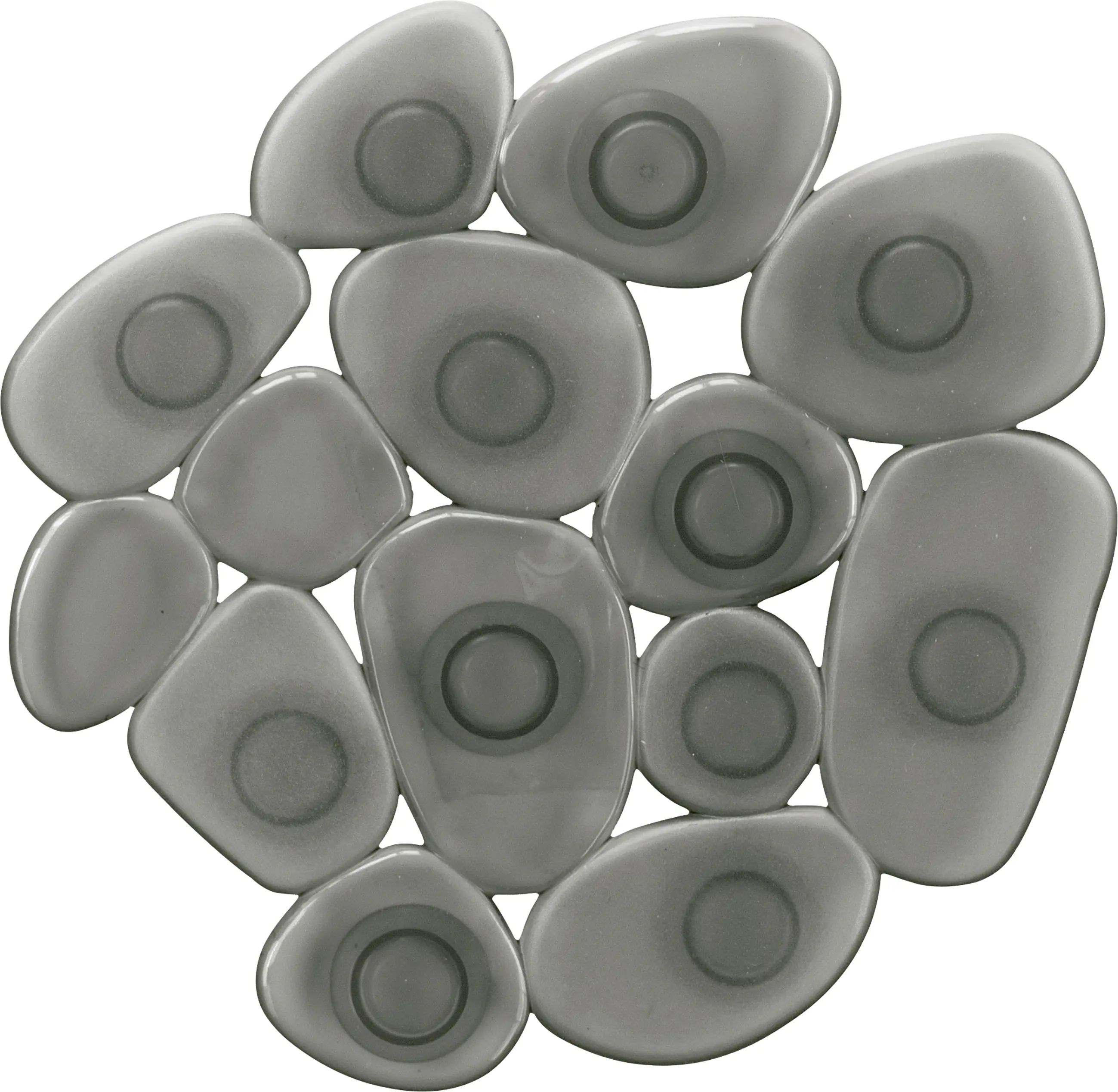 Kleine Wolke Badewanne antirutschmatte Mini Sassolino rauchgrau 6-teilig 