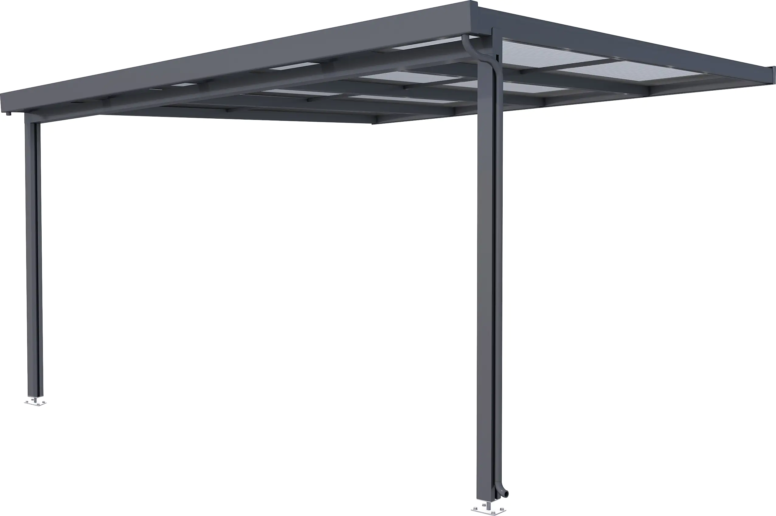 Gutta Premium Terrassendach 410,2 x 406 cm anthrazit Klima blue 16 mm