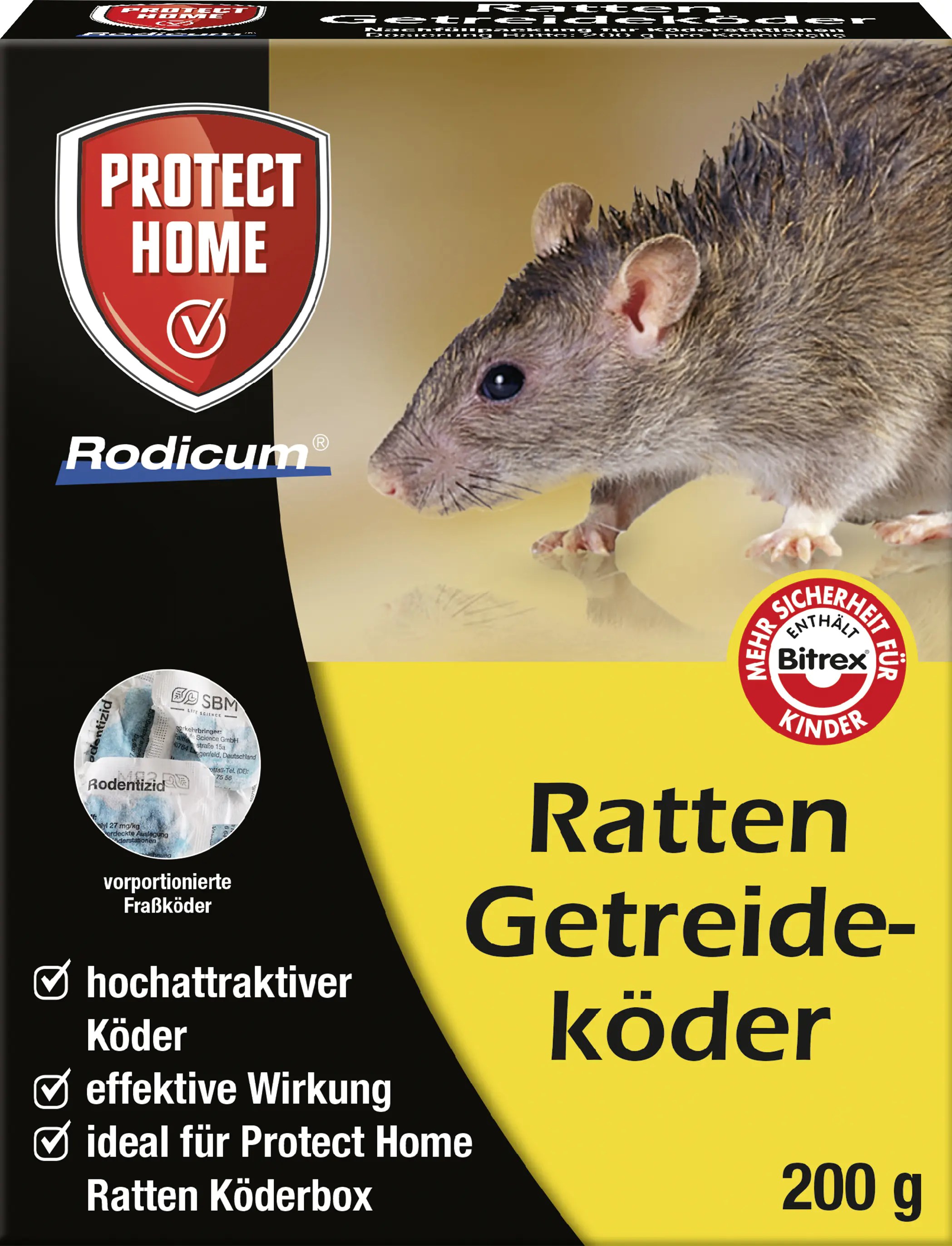 Protect Home Rodicum Ratten Getreideköder 200 g Protect Home Rodicum Ratten Getreideköder 200 g