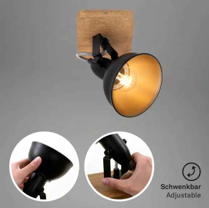 Briloner 1er Spot Barnim schwarz-gold 15,7 x 11 cm E14 Briloner 1er Spot Barnim schwarz-gold 15,7 x 11 cm E14