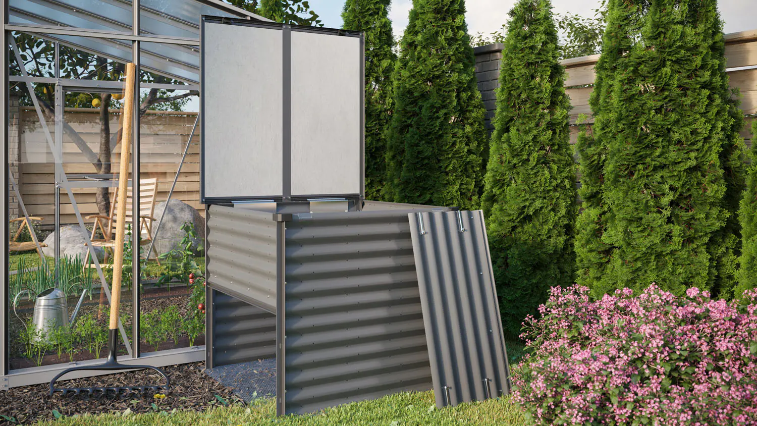 Vitavia Komposter Tomma 99 x 99 cm granit-schwarz Vitavia Komposter Tomma 99 x 99 cm granit-schwarz