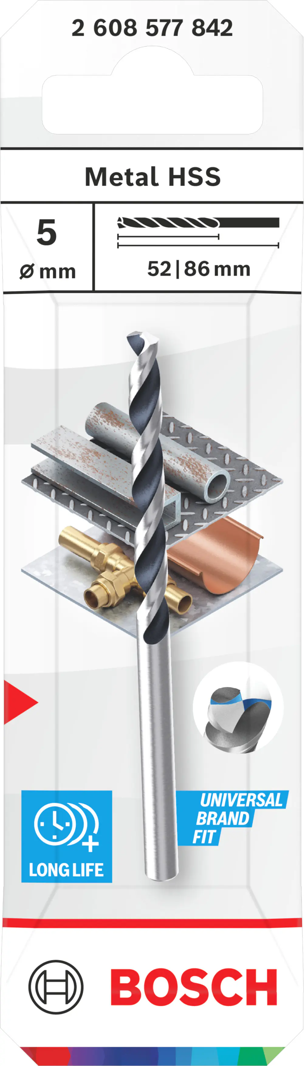 Bosch Metallspiralbohrer HSS CYL Ø 5 mm 