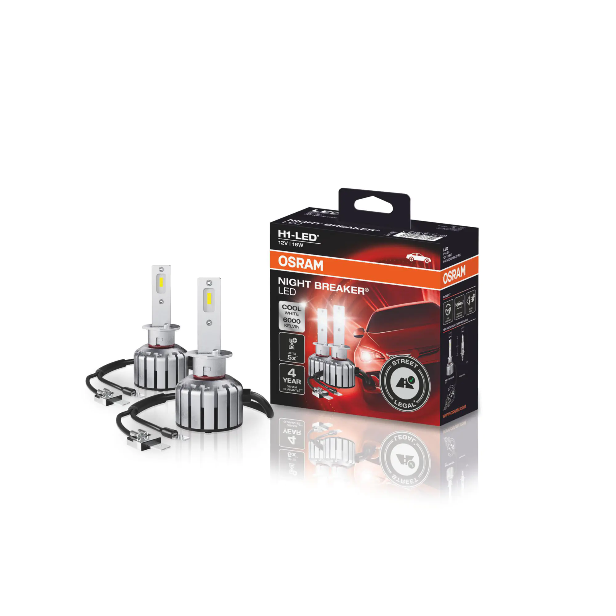 Osram Scheinwerferlampe  H1 Night Breaker LED 2 Stück