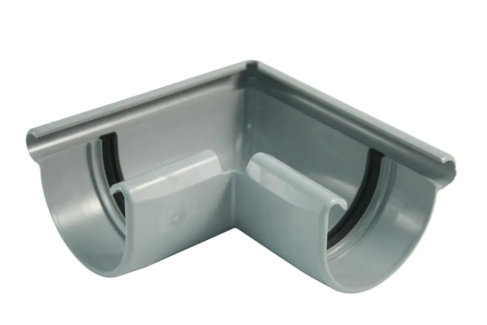 Marley Rinnenwinkel NW 75 mm, Außenecke, 90°, halbrund, grau