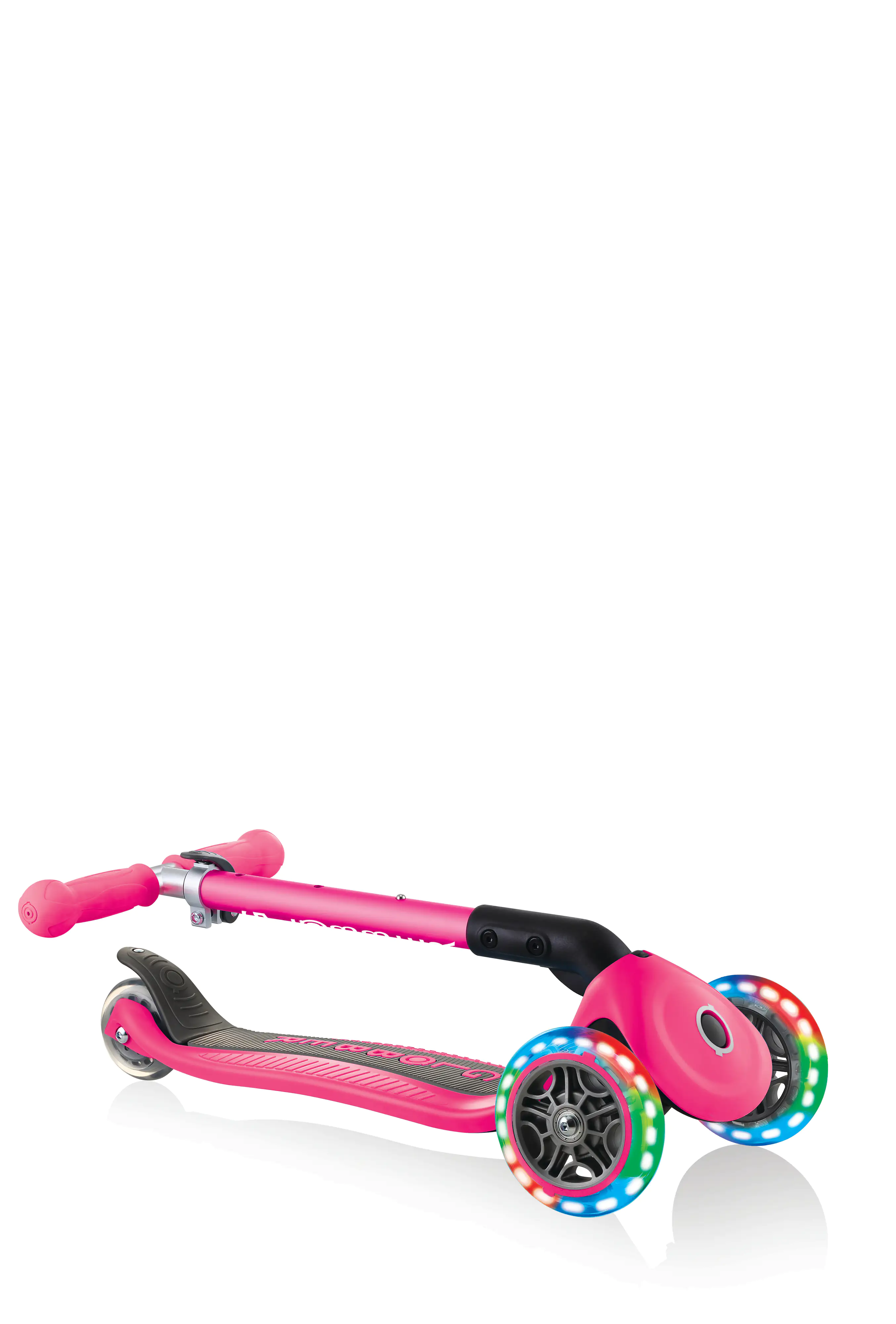 Globber Scooter Junior Foldable Lights fuchsia pink mit Leuchtrollen