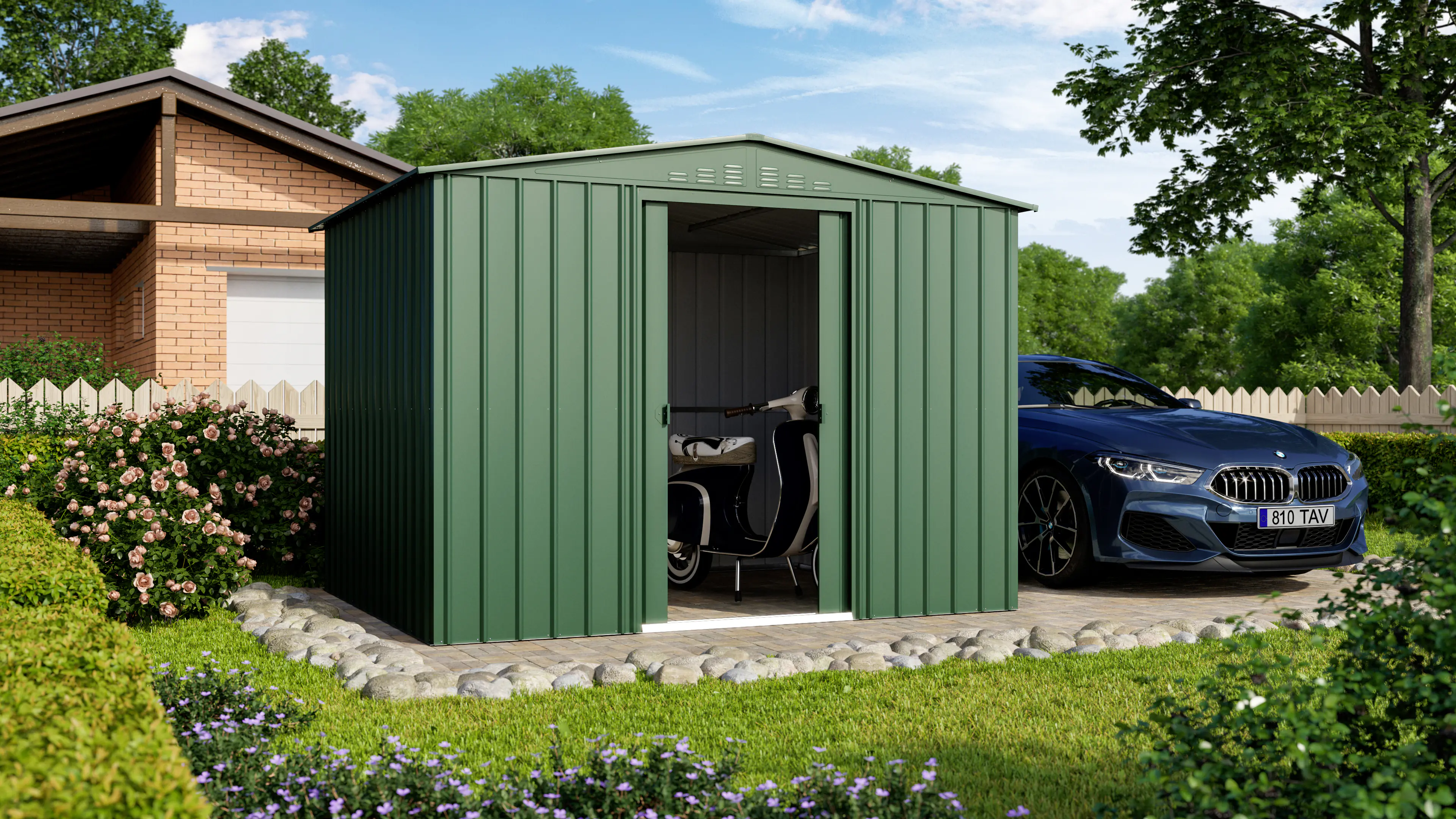 Globel Metallgerätehaus Tower 108 308 x 247 x 225 cm jade