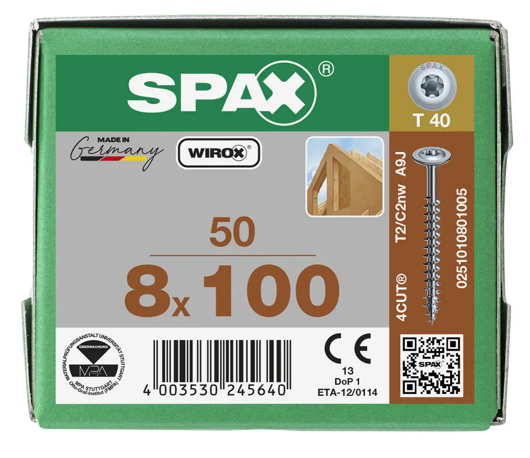 Spax Holzbauschrauben 8.0 x 100 mm TX 40 - 50 Stk.