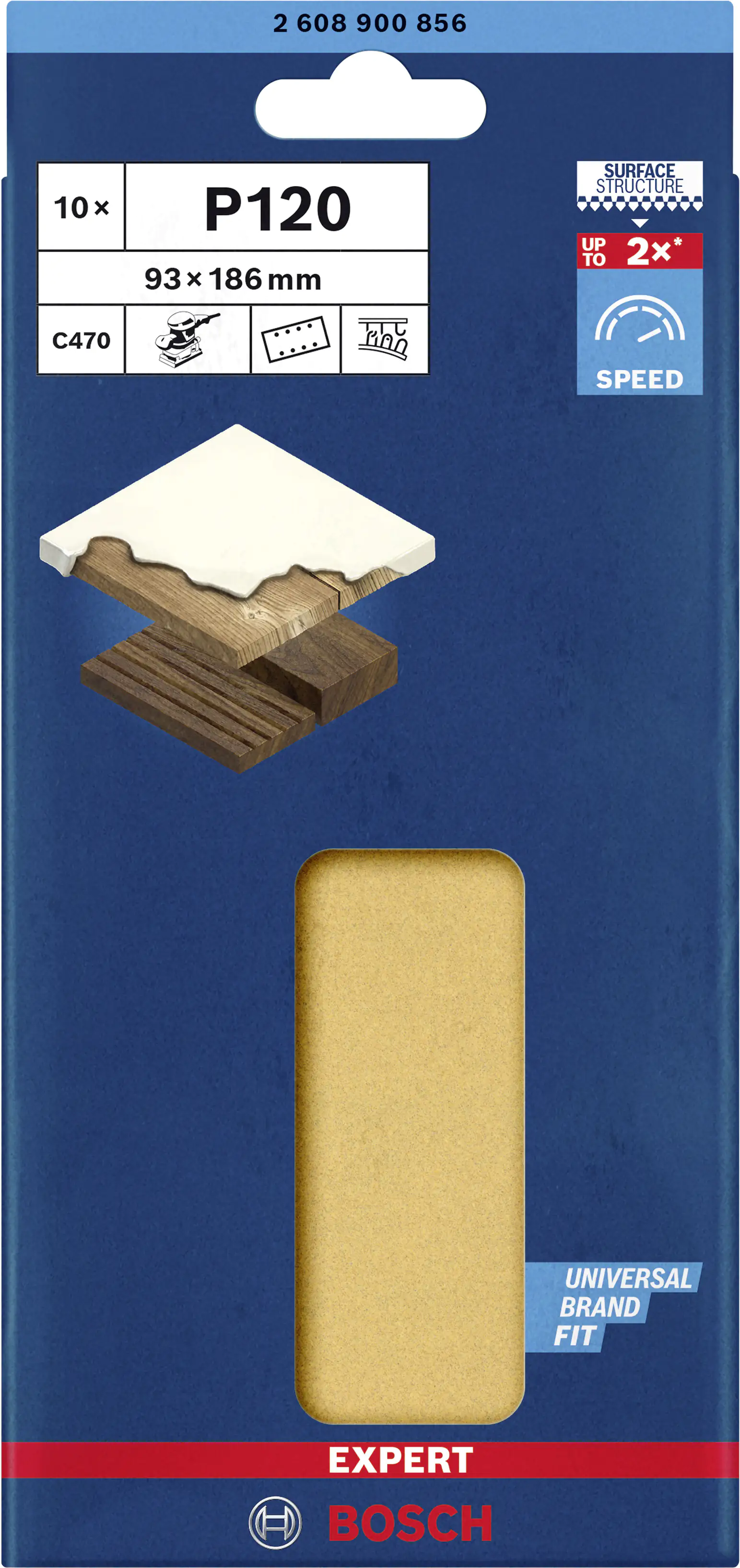 Bosch Expert Schleifpapier C470 93 x 186 mm G 120 10 Stück