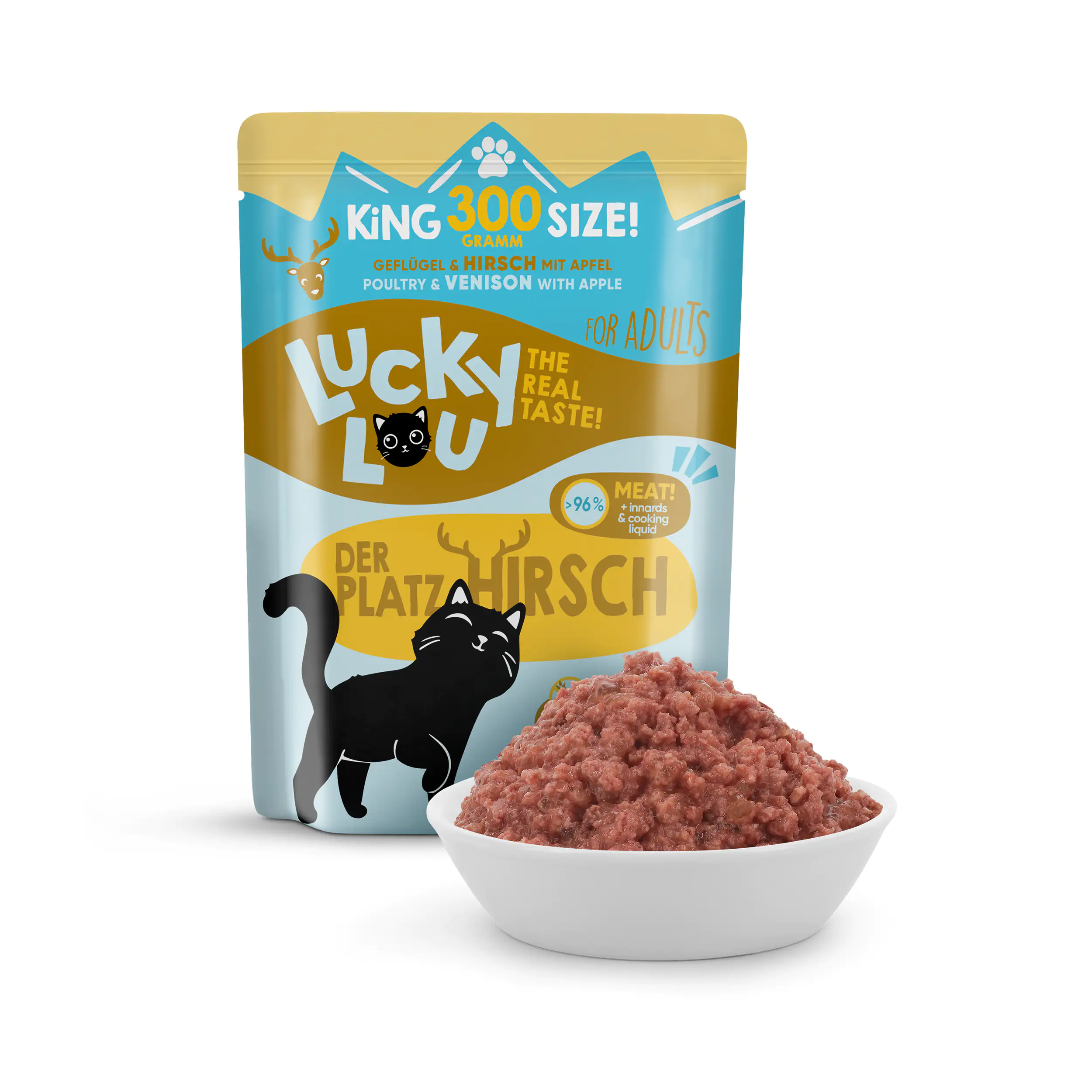 Lucky Lou Katzenfutter Geflügel und Hirsch 300 g