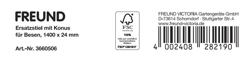 Freund Victoria Besenstiel mit Konus 140 cm Ø 25 mm